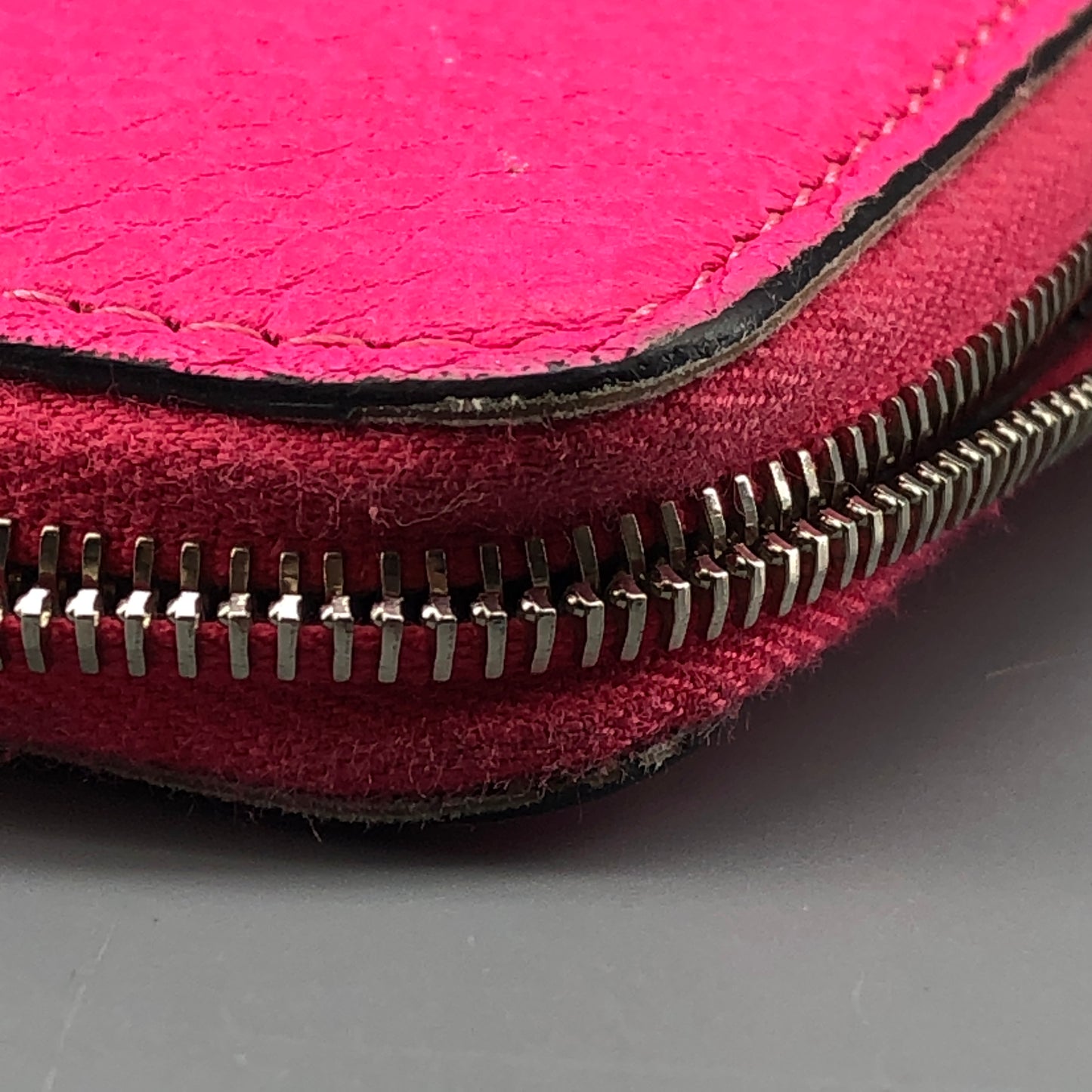 Celine Hot Pink Grained Leather Zip-Around Long Wallet