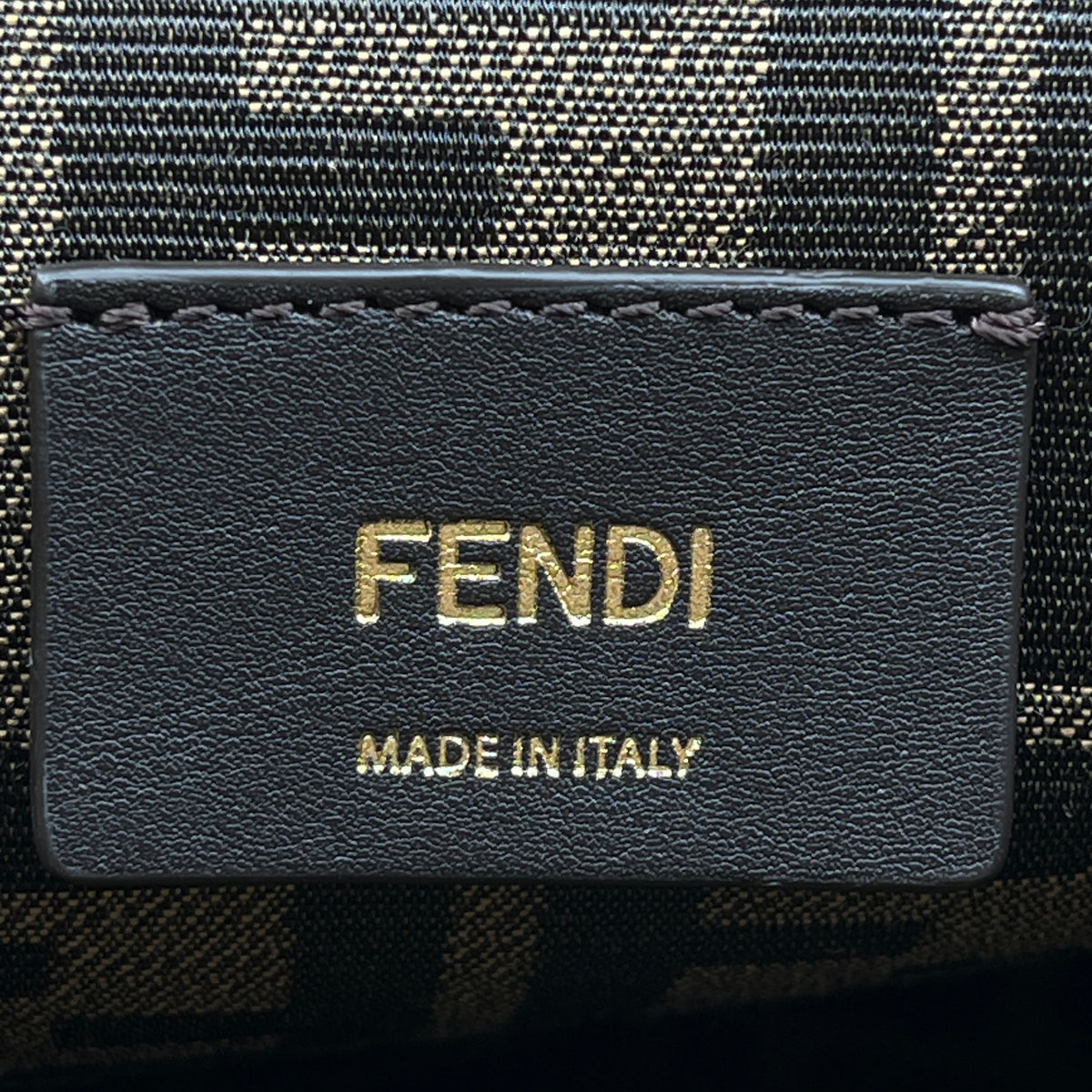 Fendi Brown beige Leather FF-clasp Backpack
