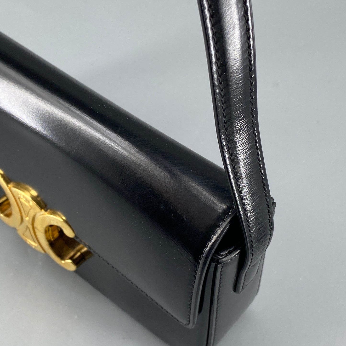 Celine Black Triomphe Shoulder Bag