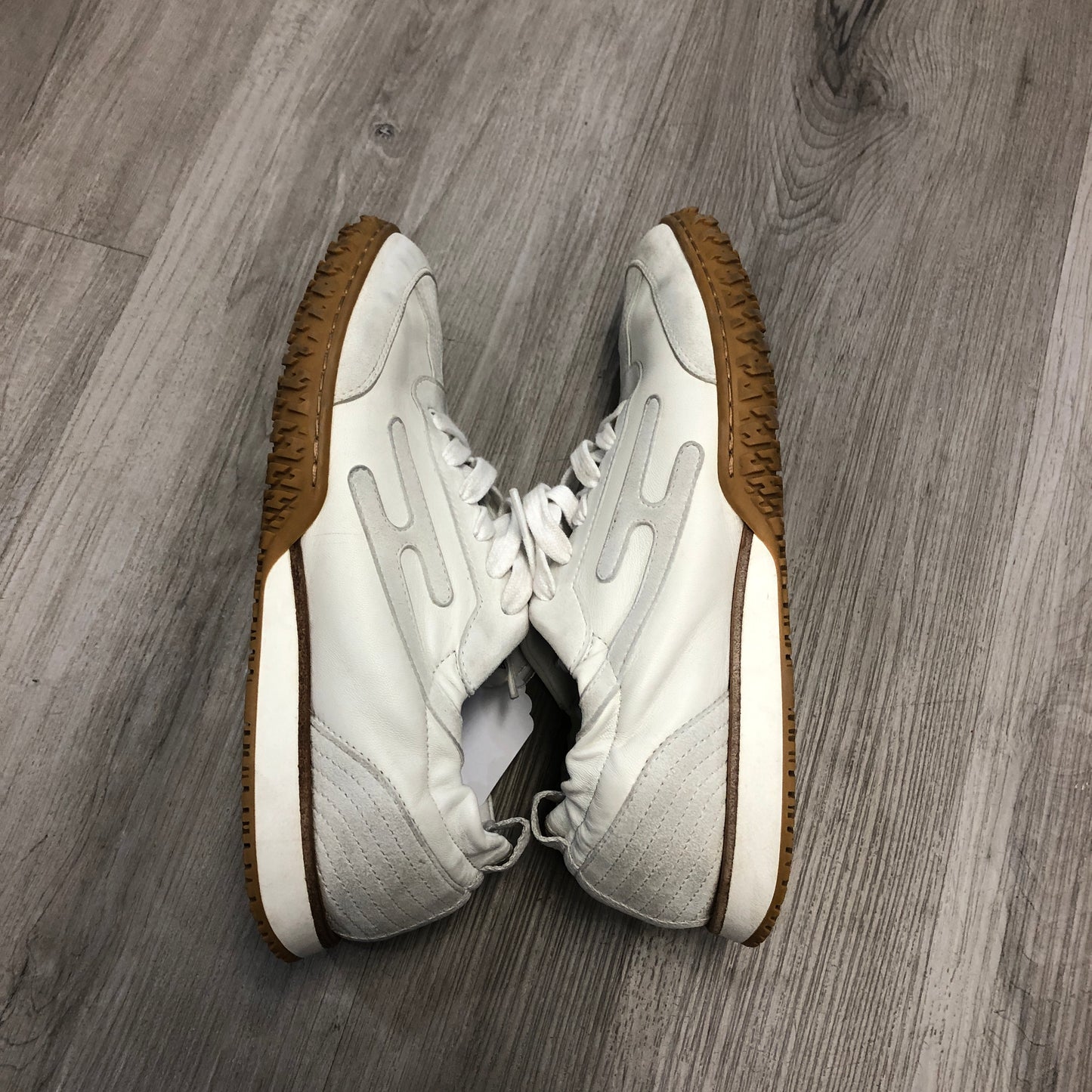 Hermes Women's Calfskin Low Top Lace Up Casual Sneaker Shoes 36 White