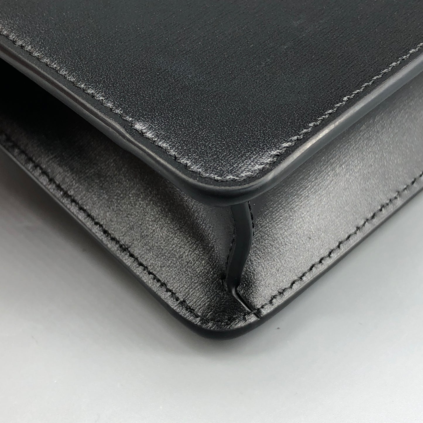 Celine Triomphe Leather WOC Wallet On Chain Crossbody Bag  Black