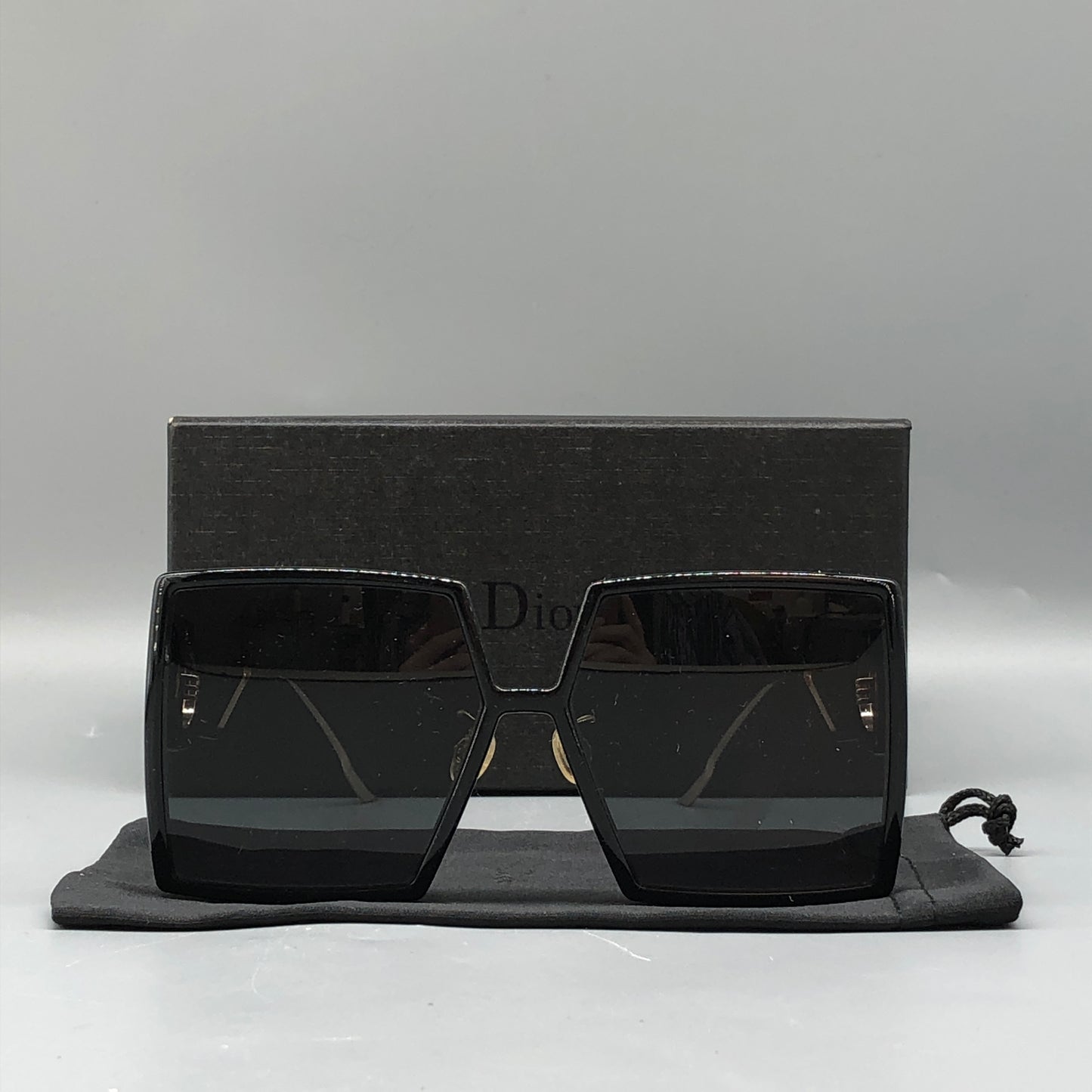 Christian Dior Oversized Square Black Sunglasses 135mm
