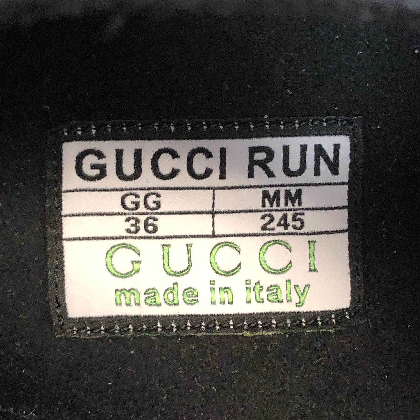Gucci Women's Run Technical Mesh Athletic Sneaker Shoes 36 Black Yellow Green