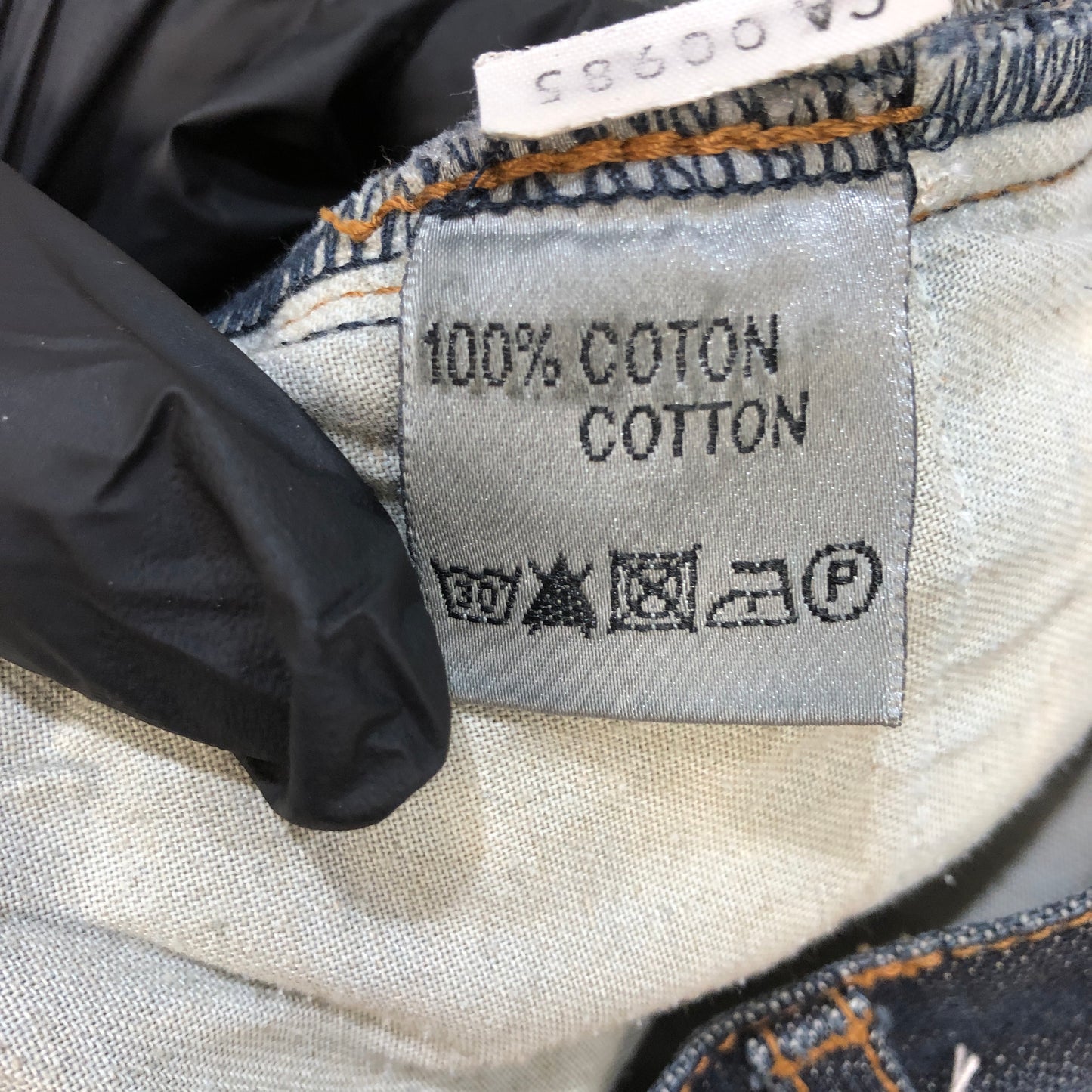Christian Dior Dark Navy Distressed Straight Leg Denim Jeans Size 30