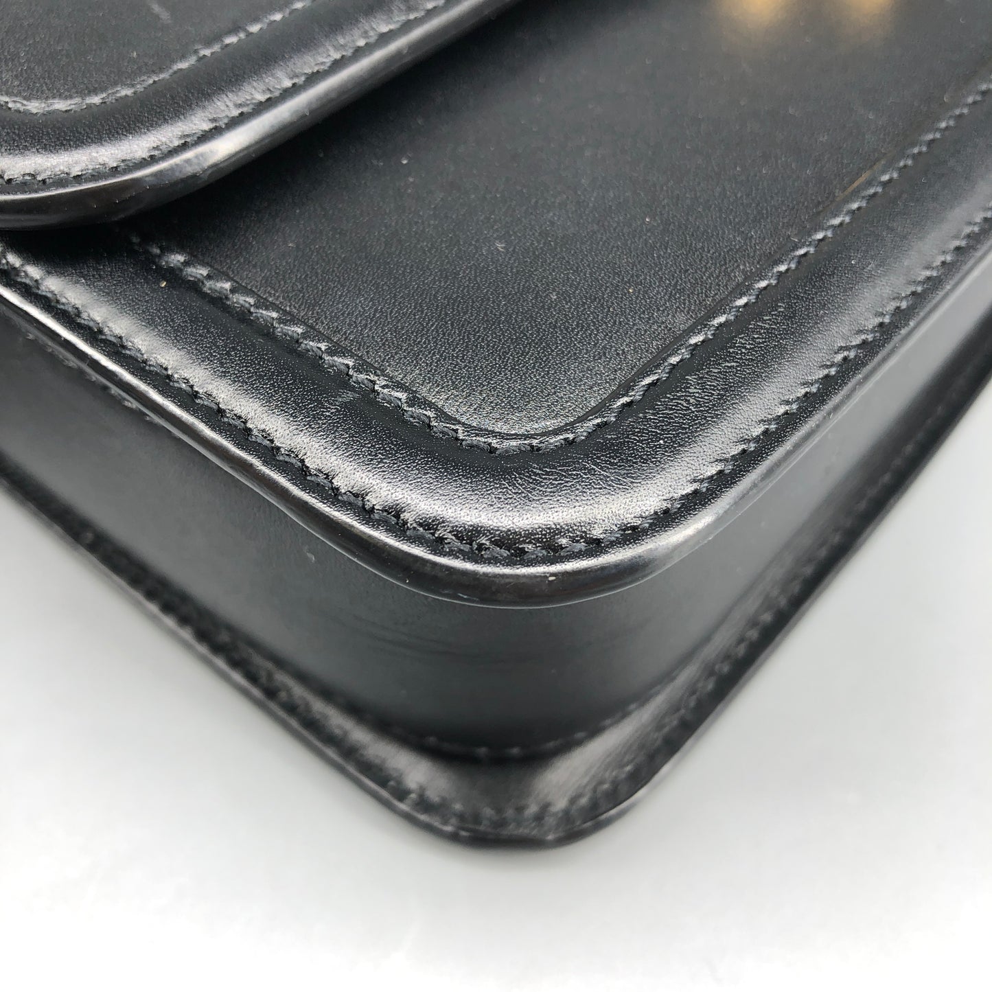 Saint Laurent Box Calfskin Solferino Satchel Bag Black
