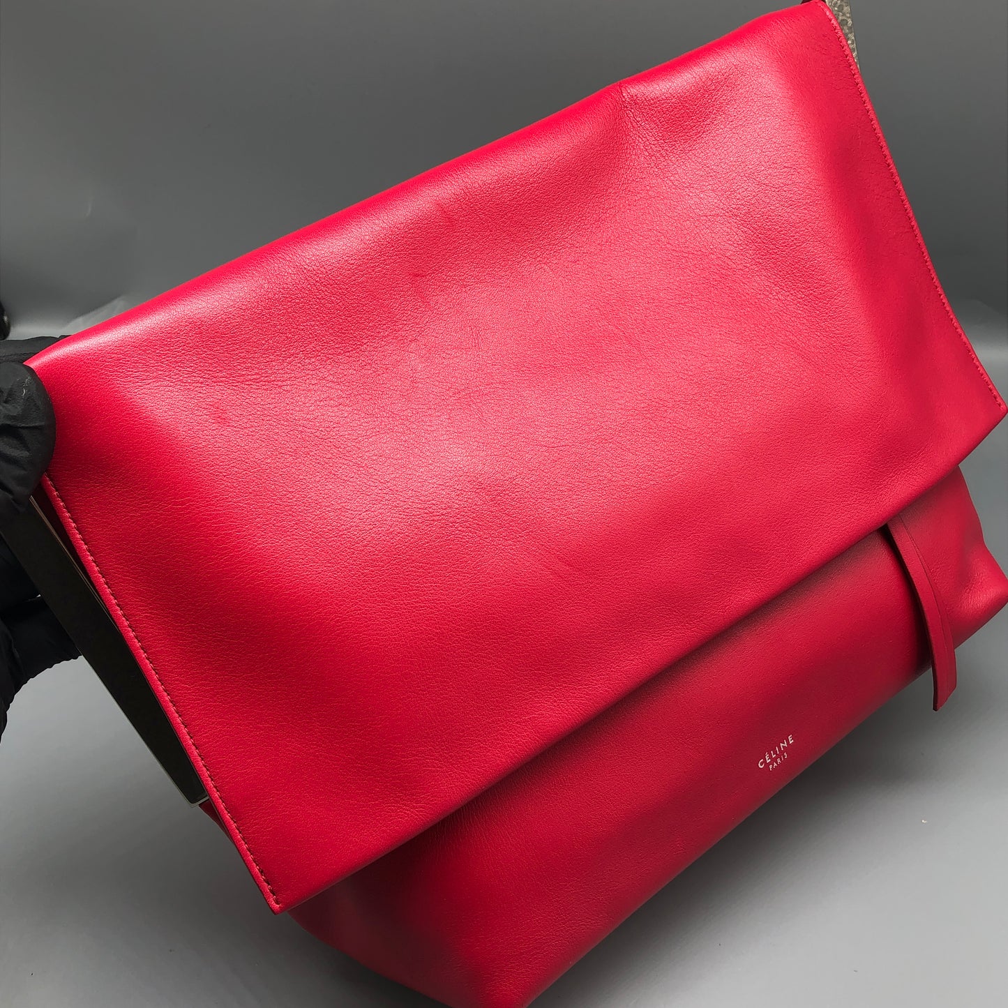 Celine Leather Shoulder Bag Red/Pink