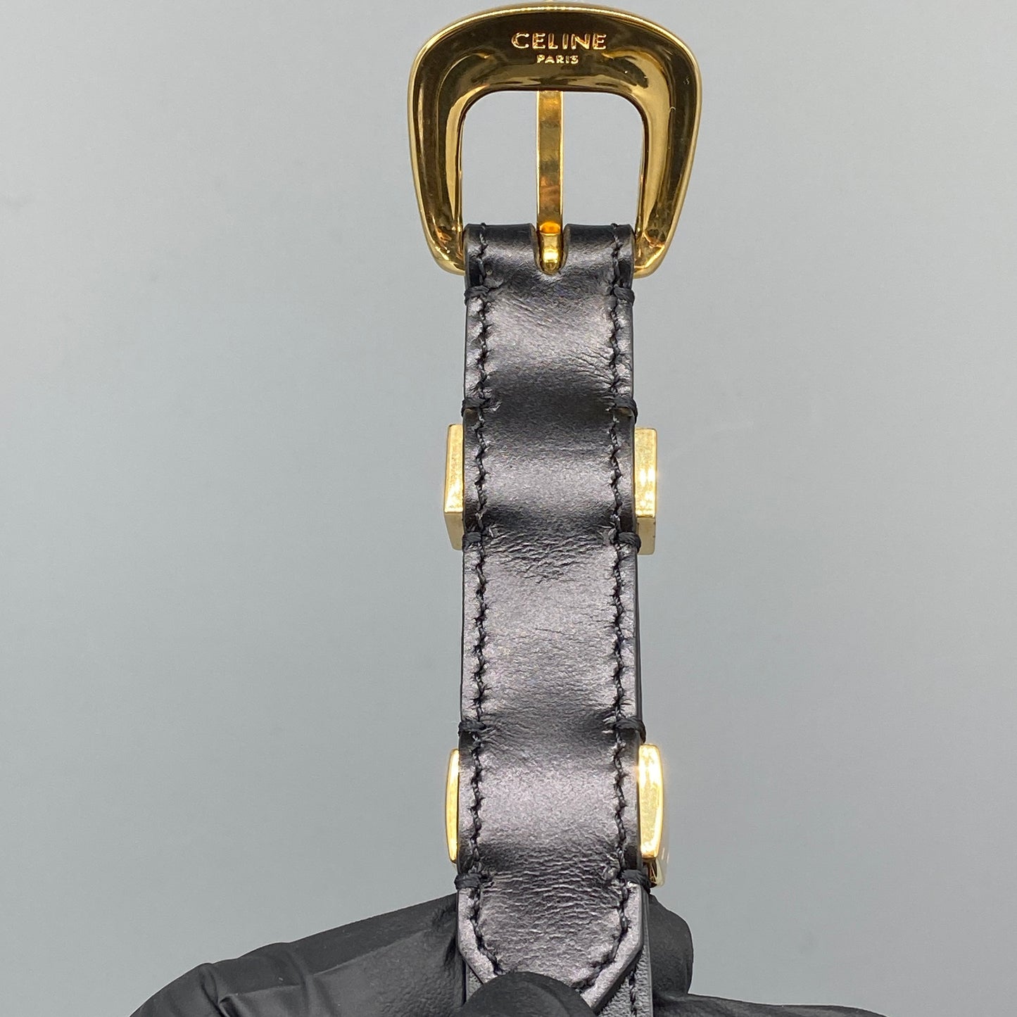 Celine Black Leather Belt 75cm