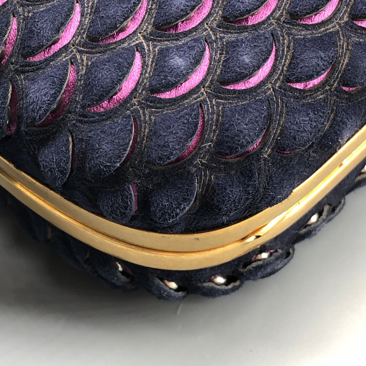 Alexander McQueen Skull Clutch Navy/Pink