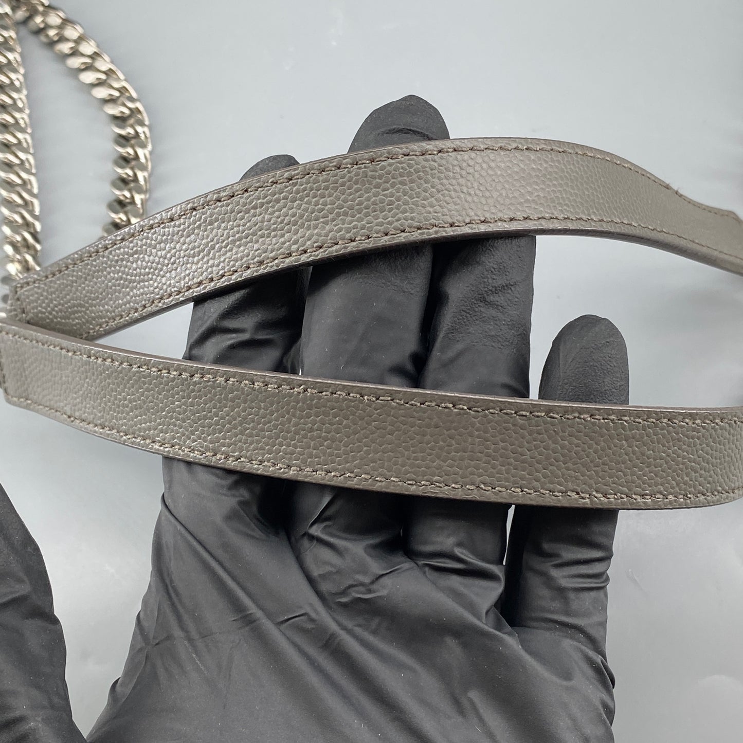 Saint Laurent Envelope Mix Matelassé Grey Chain Shoulder Bag