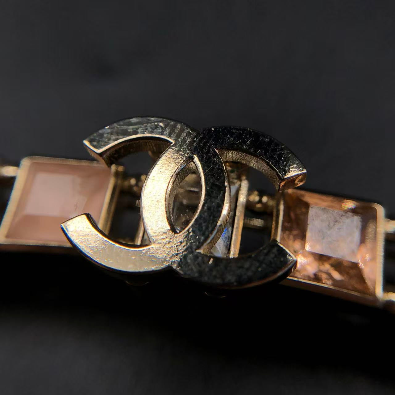 Chanel Crystal Hairpin with CC Logo