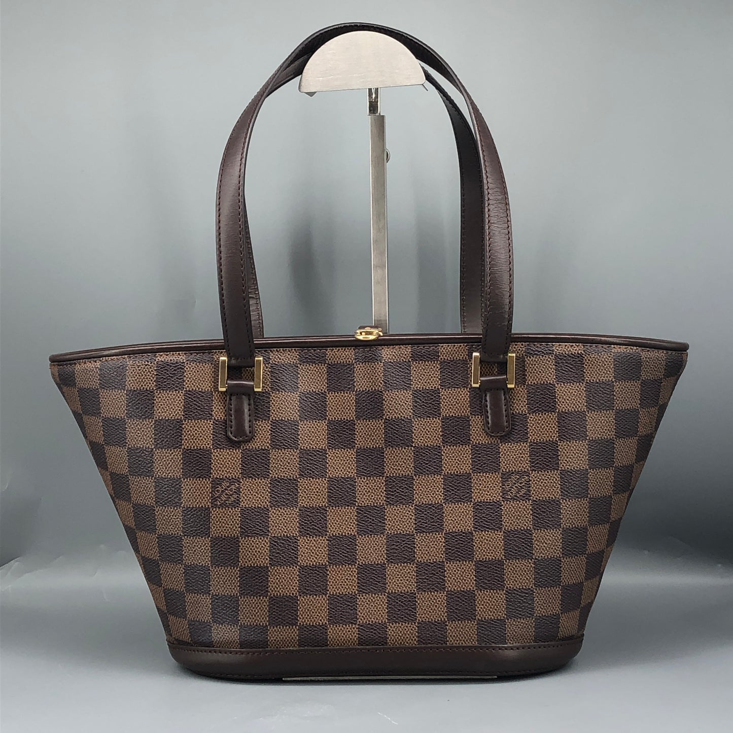 Louis Vuitton Damier Ebene Manosque Handbag Brown