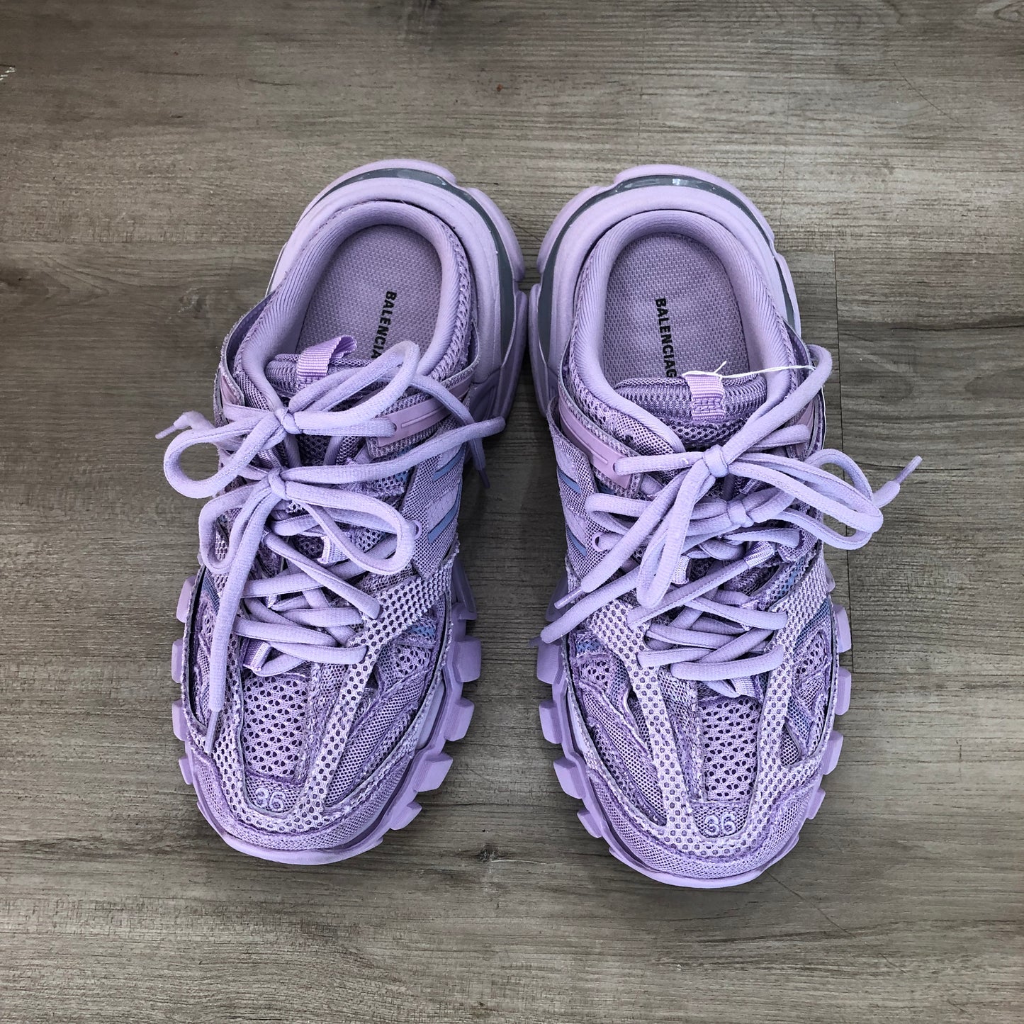 Balenciaga Women's Triple S Mesh Chunky Trainer Sneakers Size 36 Lavender Purple