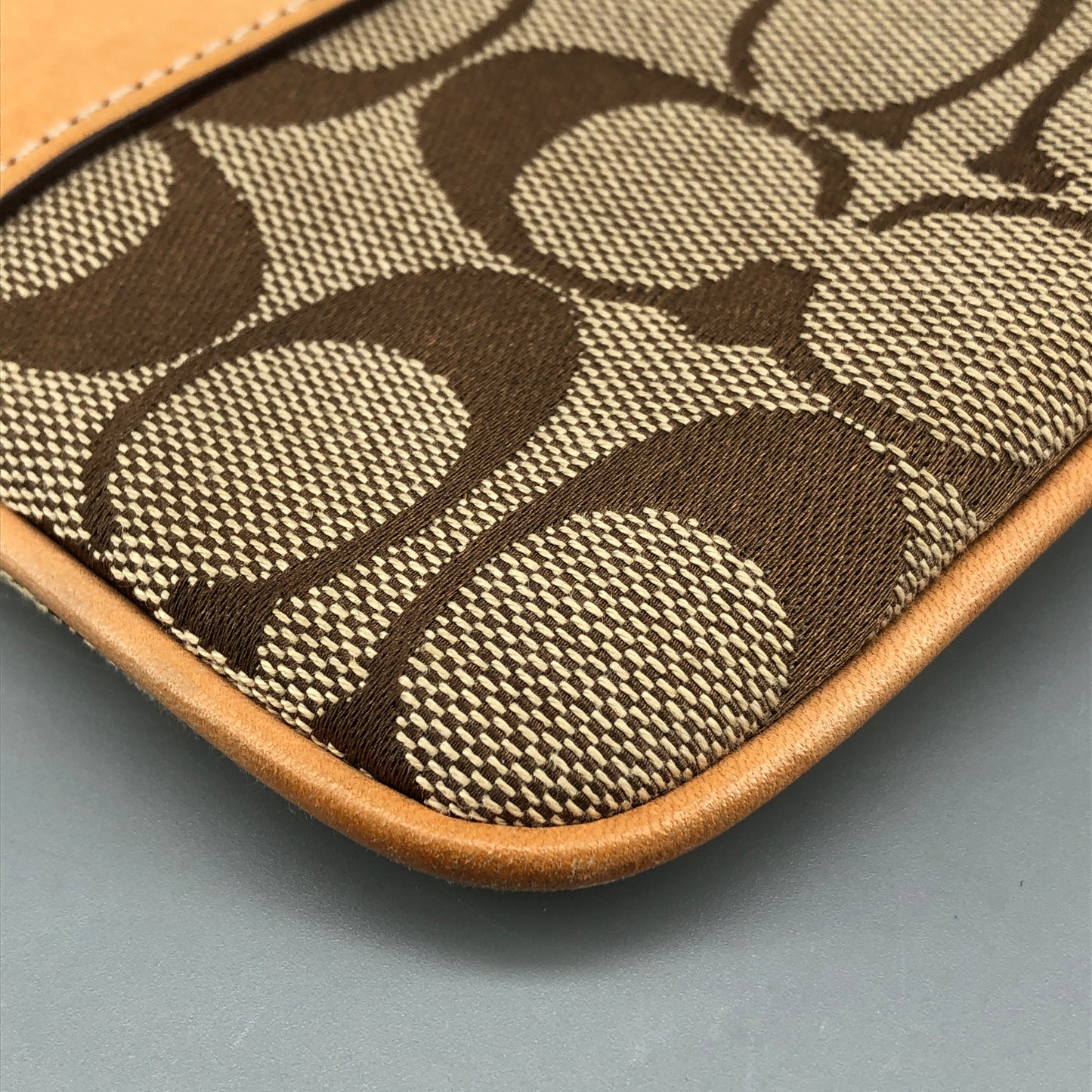 Coach Signature Monogram Crossbody Bag Beige