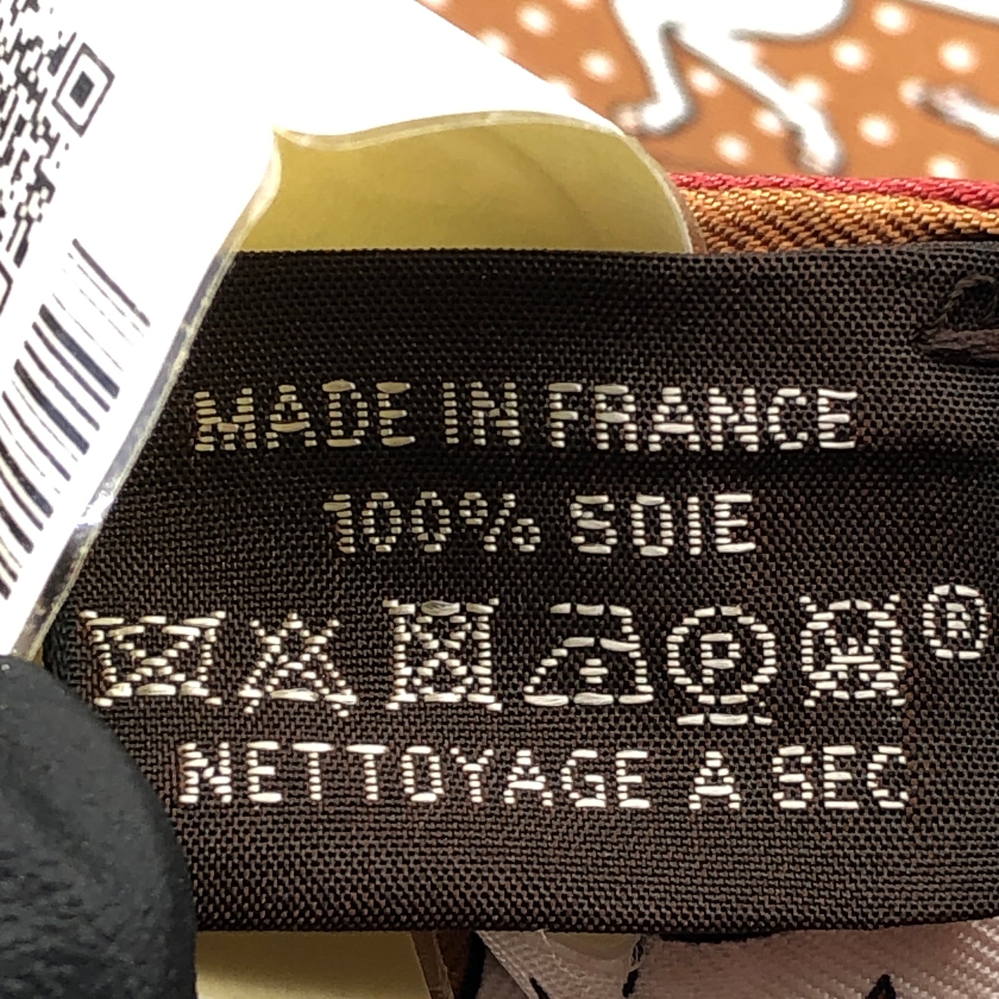 Hermes NWT Caramel Brown Paisley Print Twilly Silk Scarf