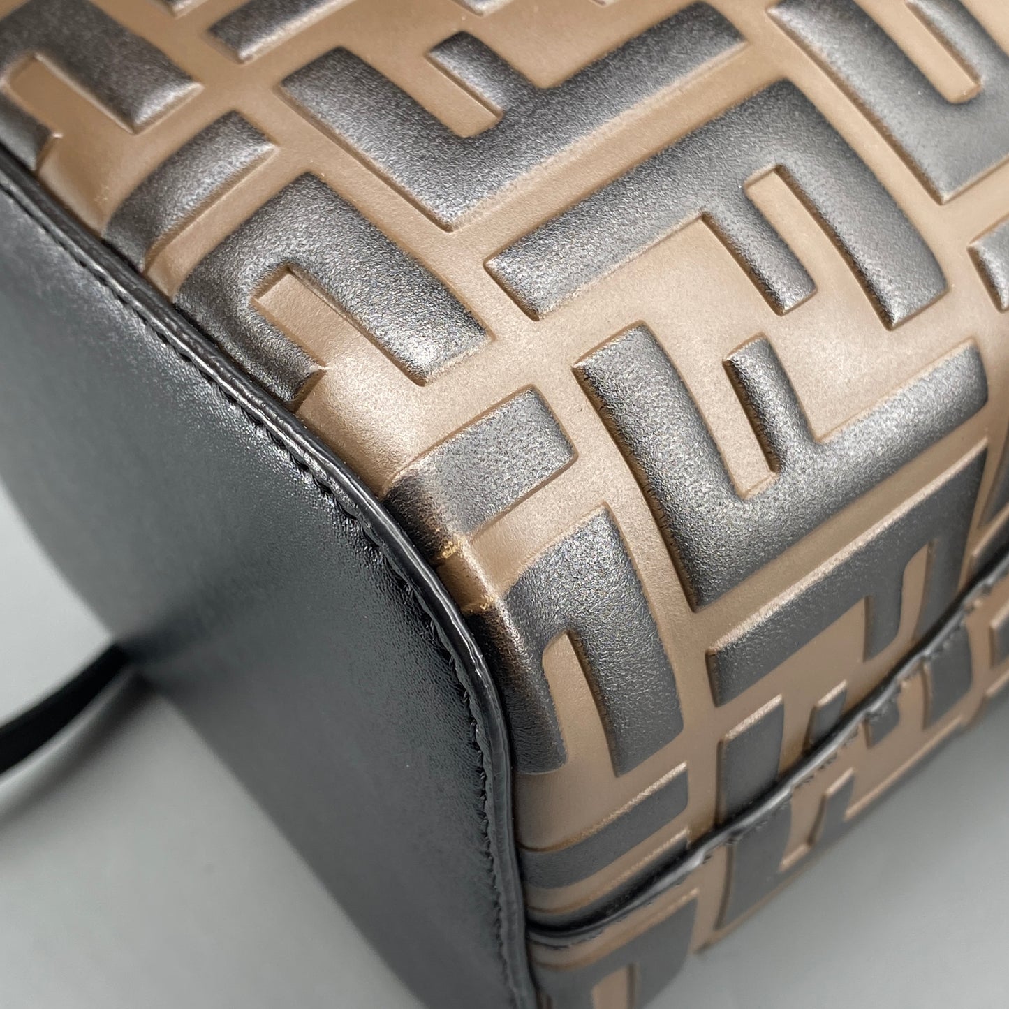 Fendi Brown FF Print Mini Drawstring Bucket Bag