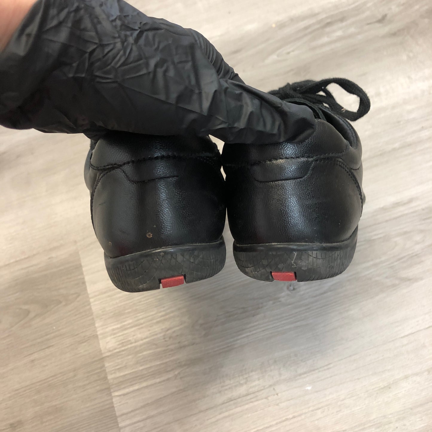 Prada Women's Black Leather Low-Top Sneakers Size 36