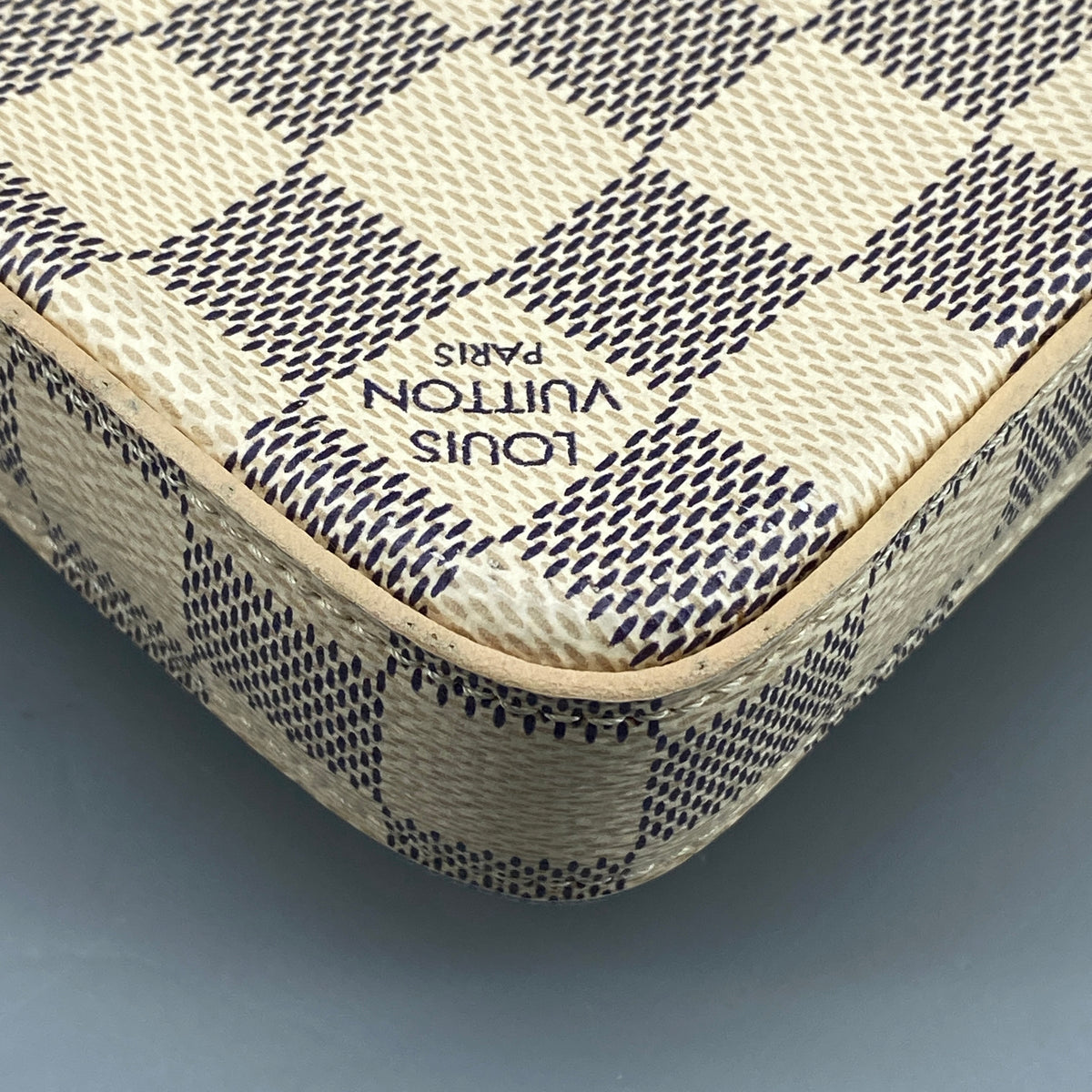 Louis Vuitton Damier Azur Pochette Felicie Chain Wallet Rose Ballerine