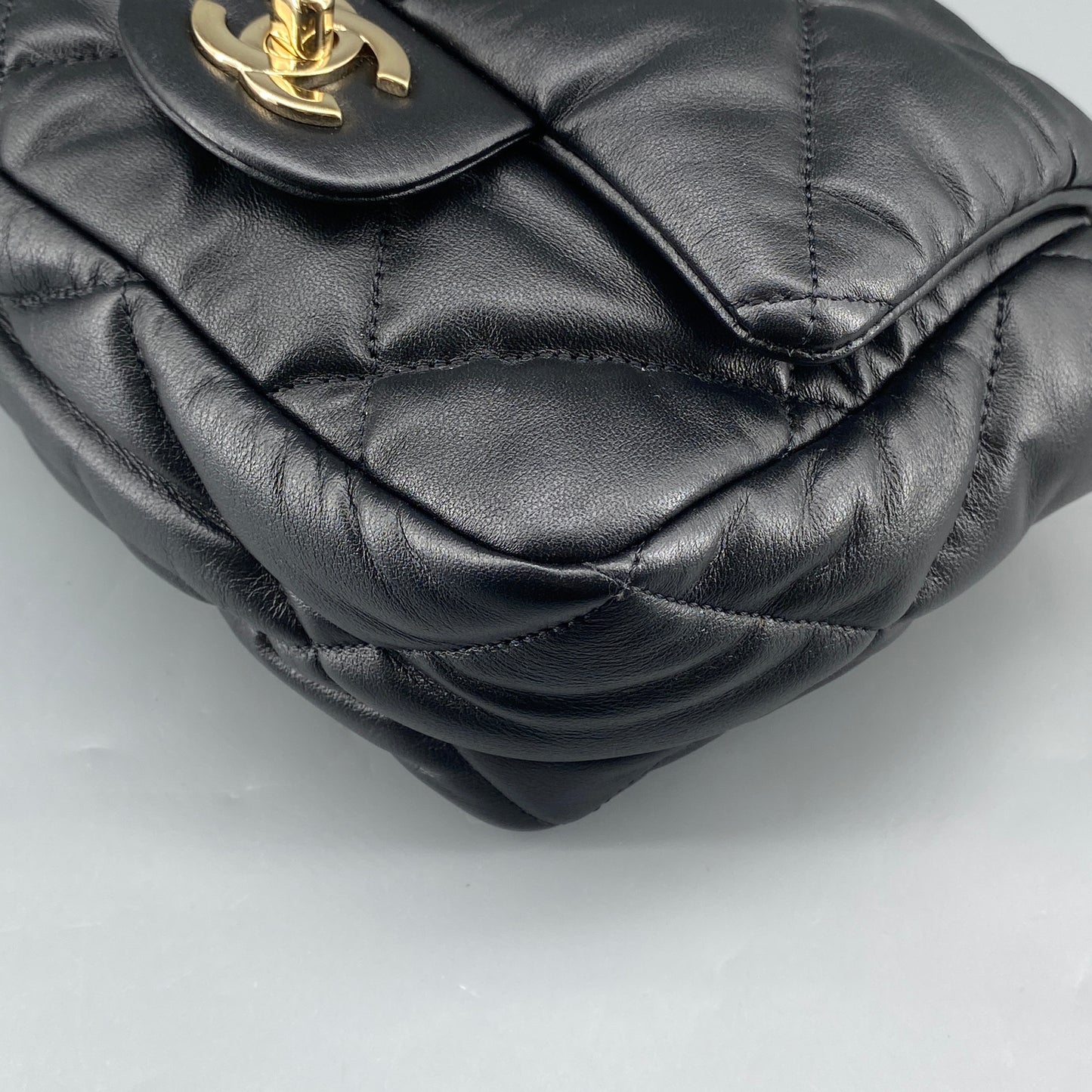 Chanel Black Quilted Bubbly Flap Crossbody Bag