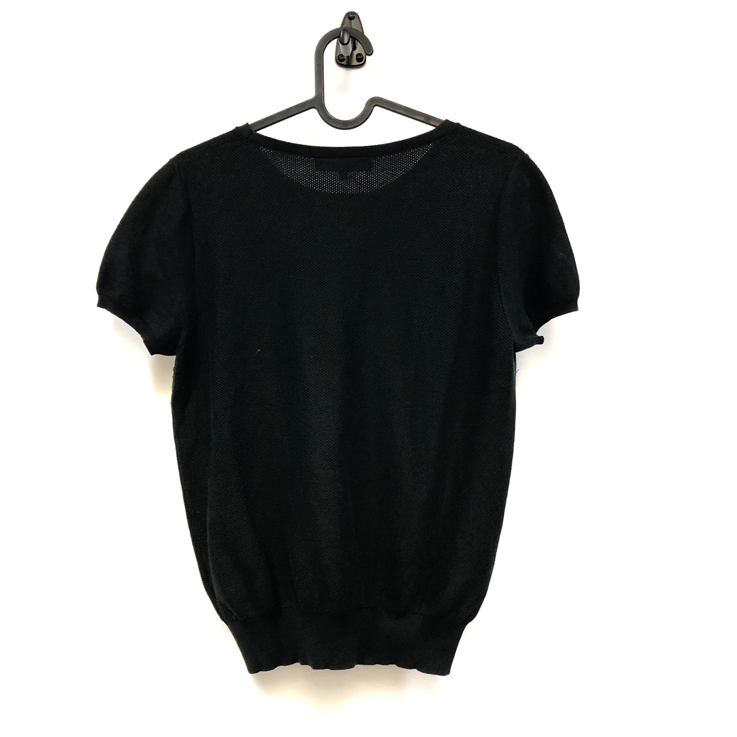 Loro Piana Black Short Sleeve Knit Top Size 44