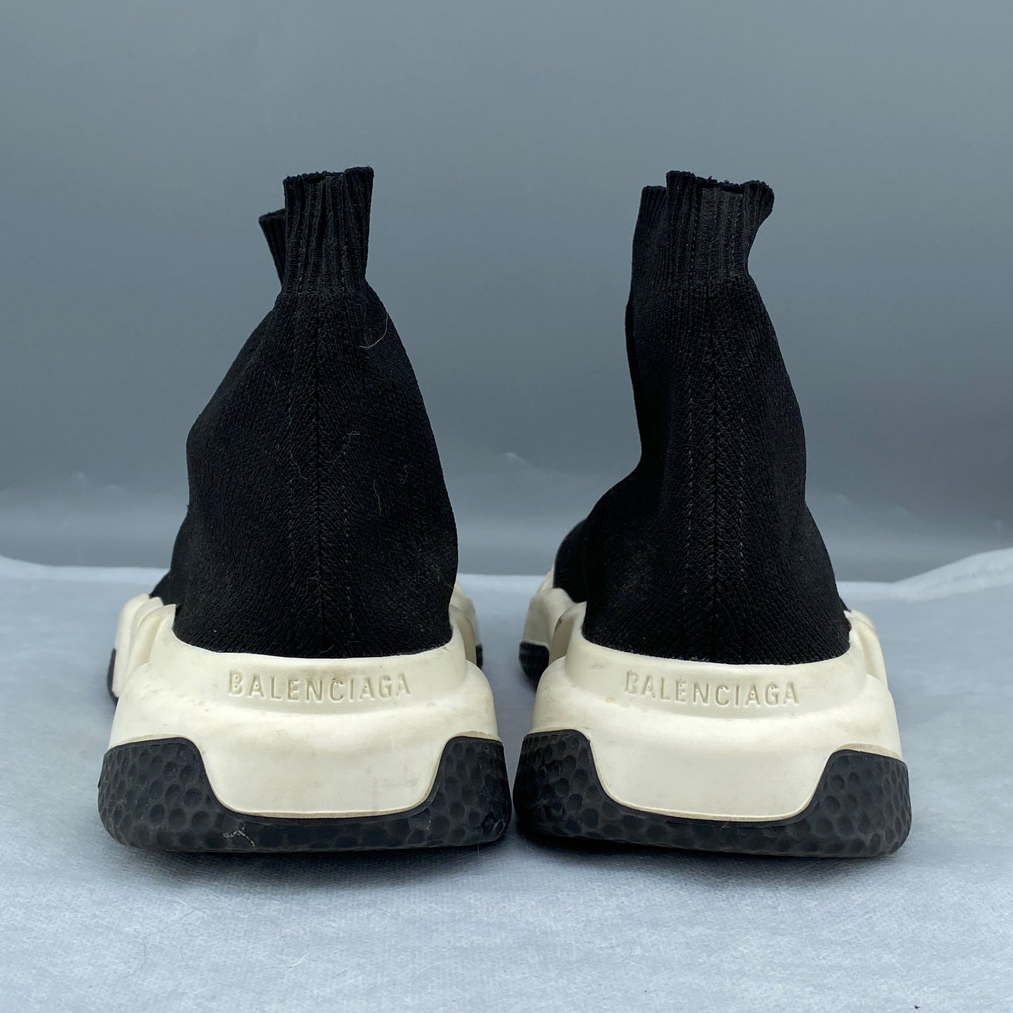 Balenciaga Women's Black Stretch Knit Speed Slip-On Sock Sneakers Size 38