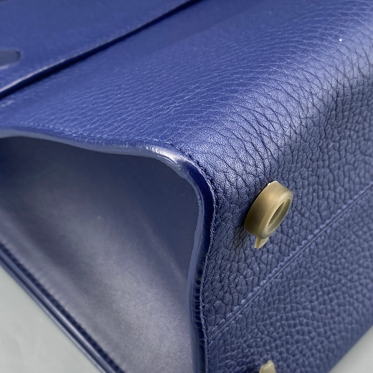 Christian Dior Diorever Navy Leather Top Handle Bag