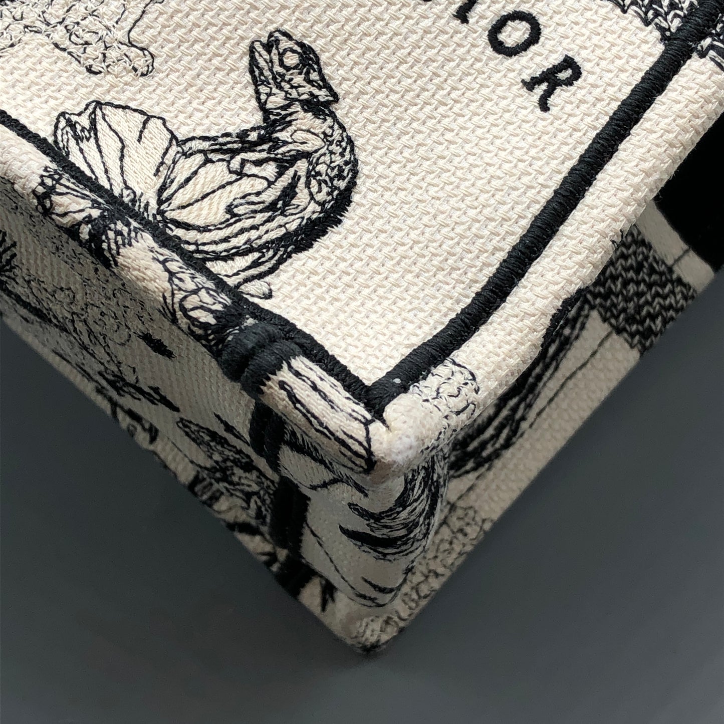 Christian Dior Book Tote Around The World Print Tote Bag White/Black