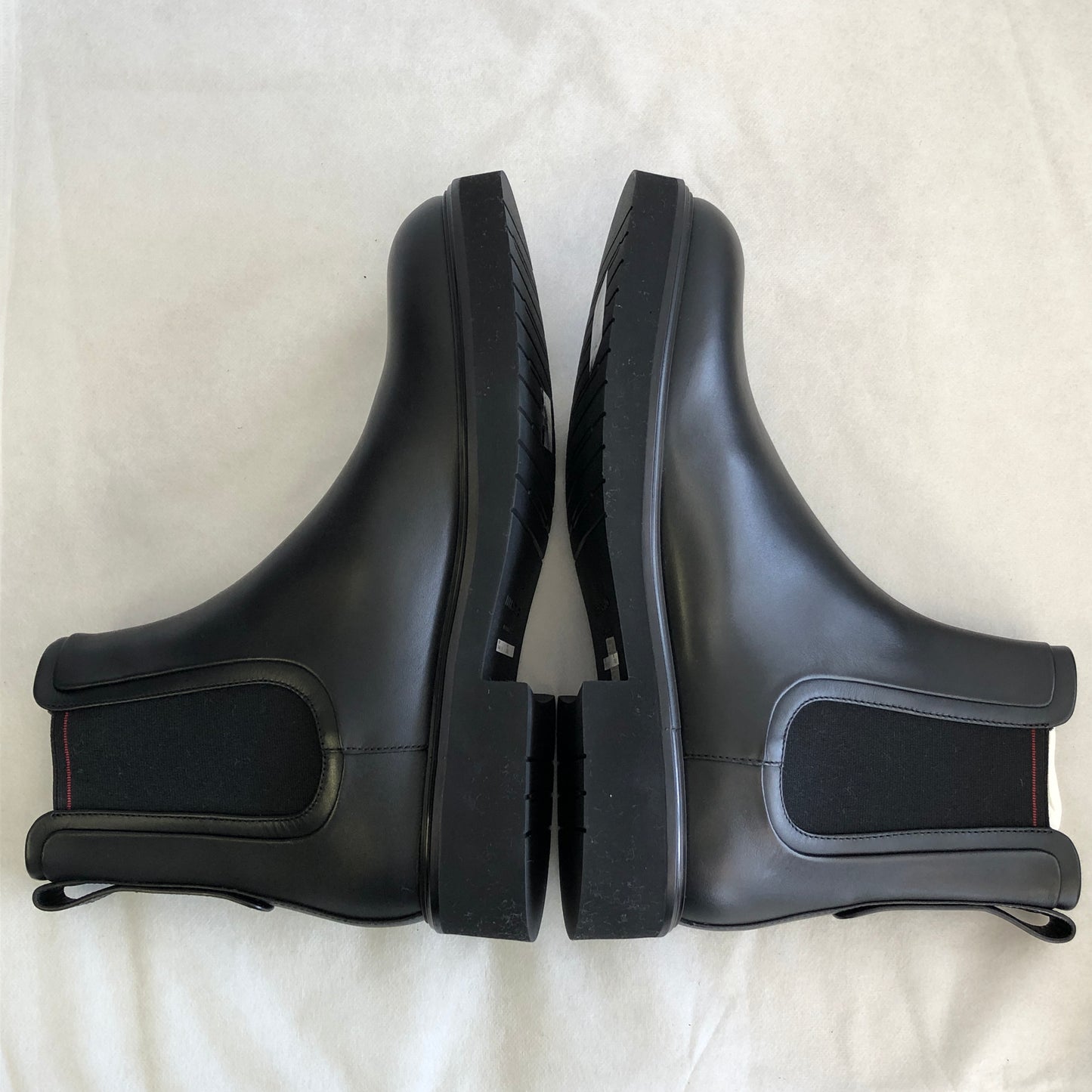 Ferragamo Black Leather Men's Chelsea Ankle Boots US Size 9