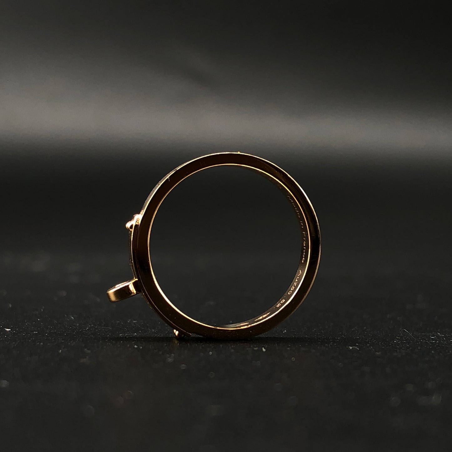 Hermes Kelly 18K Rose Gold Ring Size 52