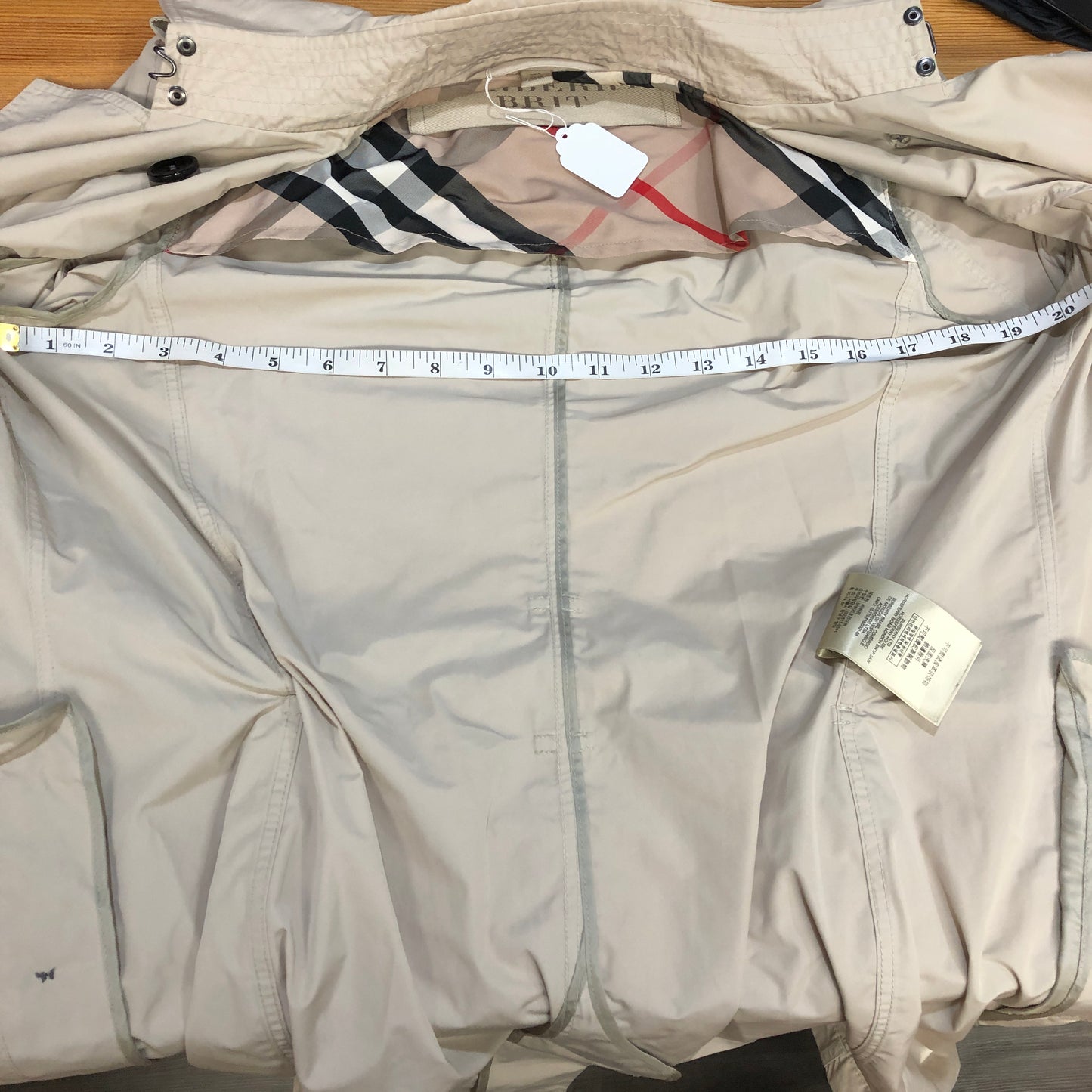 Burberry Brit Beige Double Breasted Trench Coat Size US 2