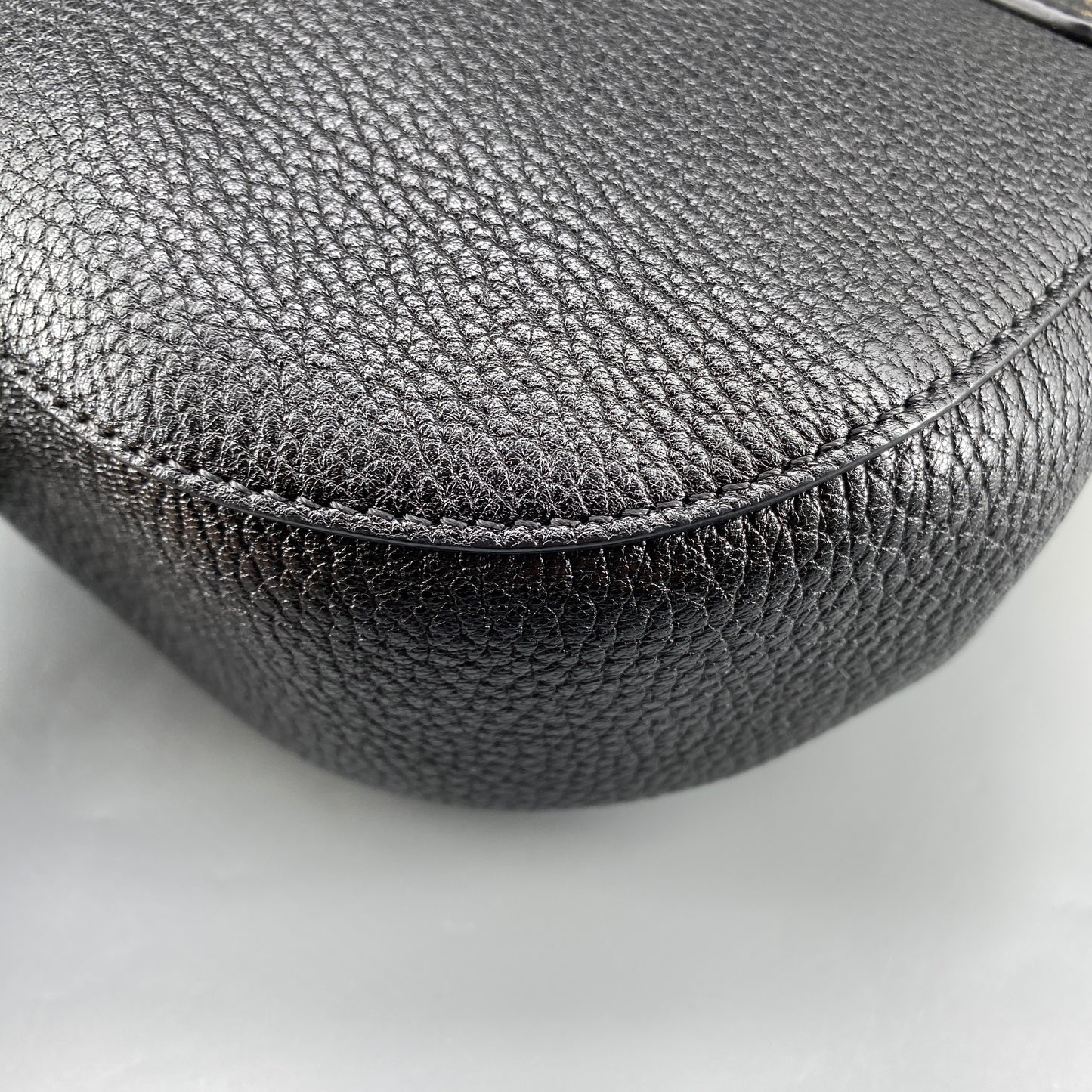 Chloe Black Grained Drew Leather Saddle Shoulder Bag