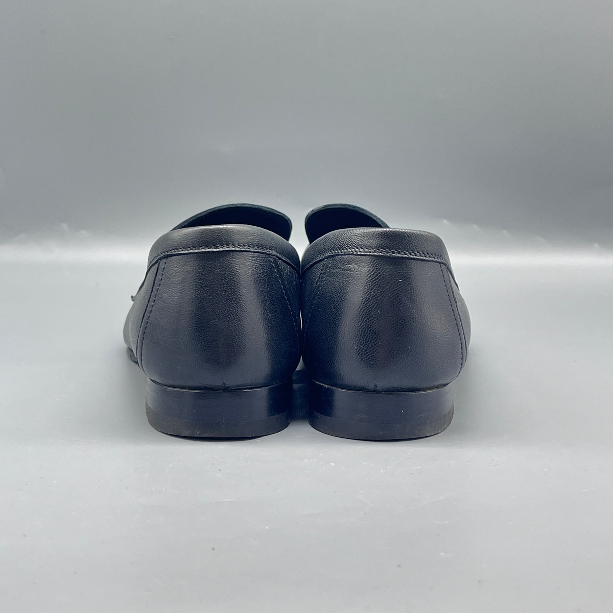 Hermes Black Leather Women Loafers Size 36