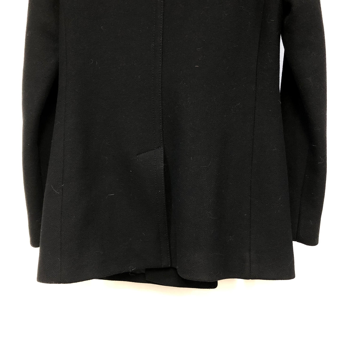 Burberry Black Wool Double Breasted Short Coat Size 2