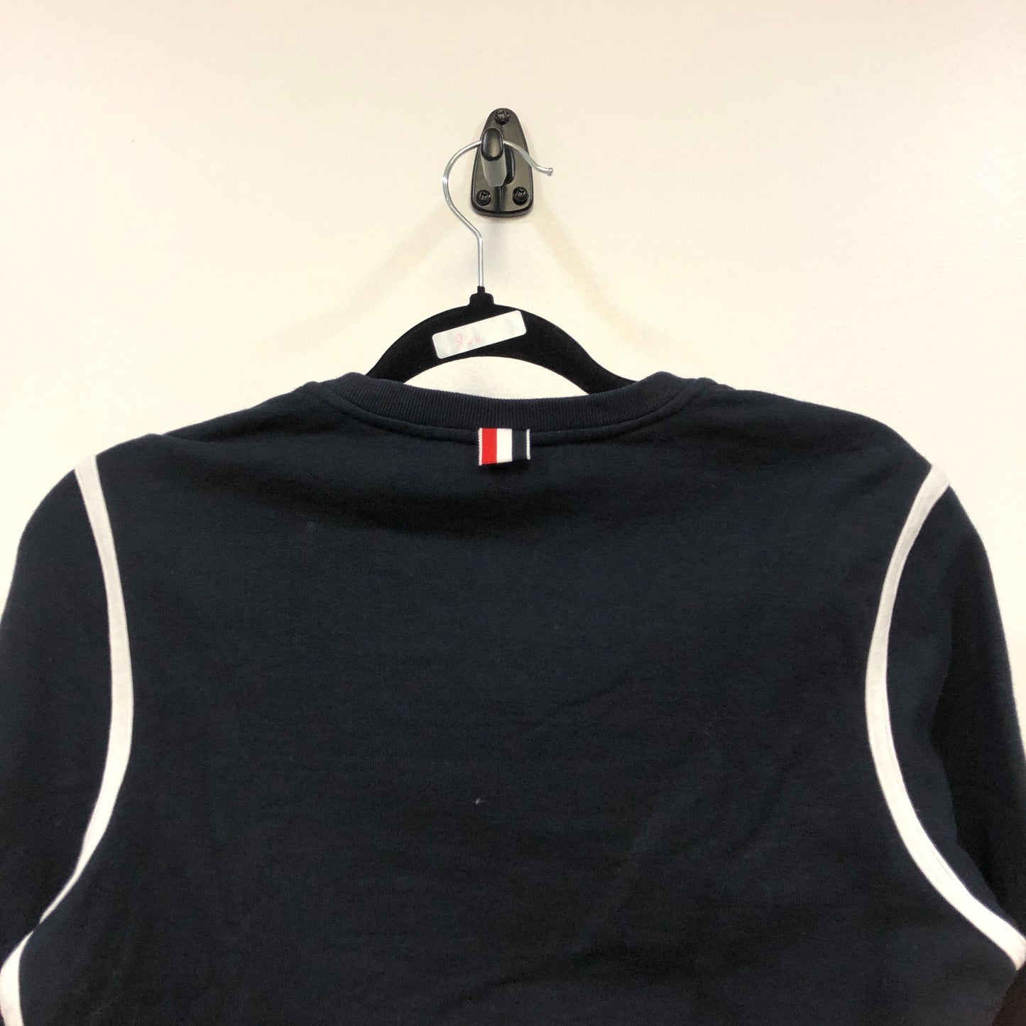 Thom Browne Navy White Piping V‑Neck Long Sleeve Sweater 38