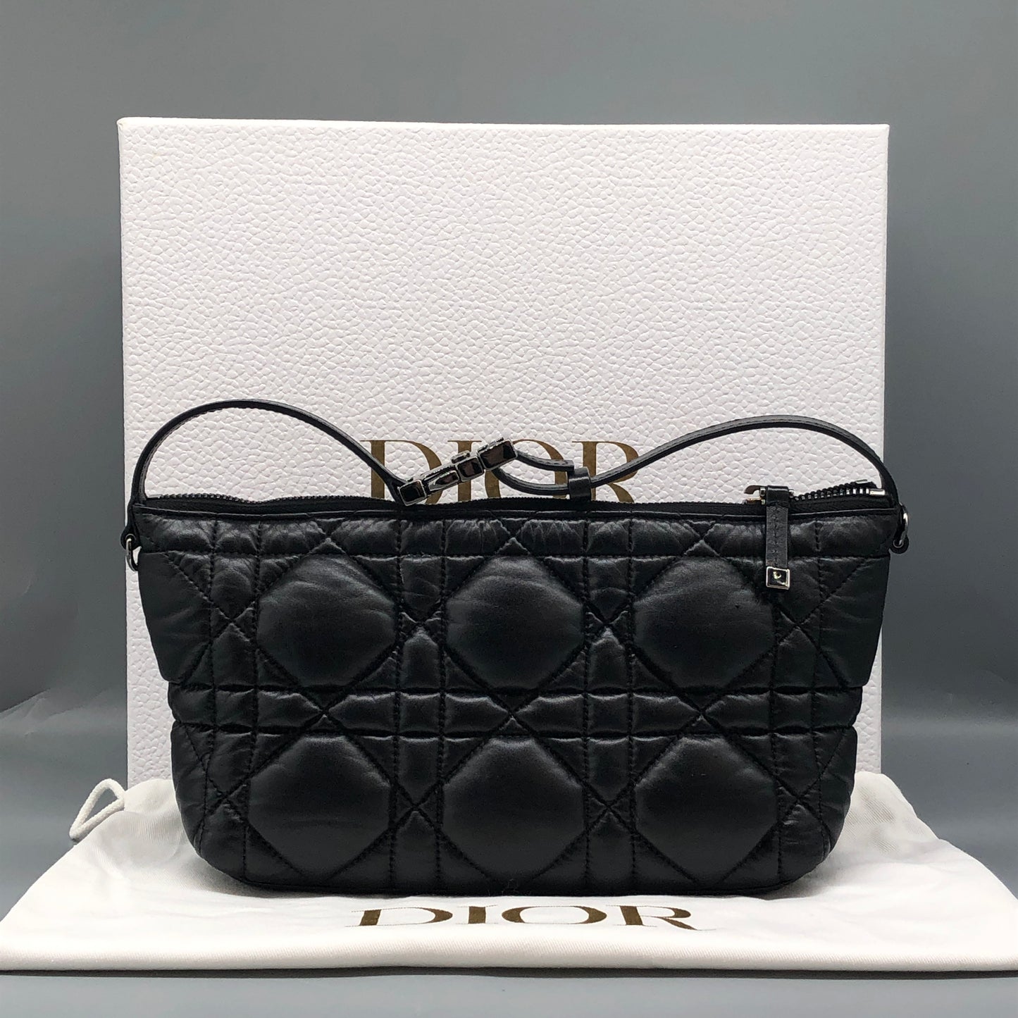 Christian Dior Toujours Medium Black Cannage Quilted Bag