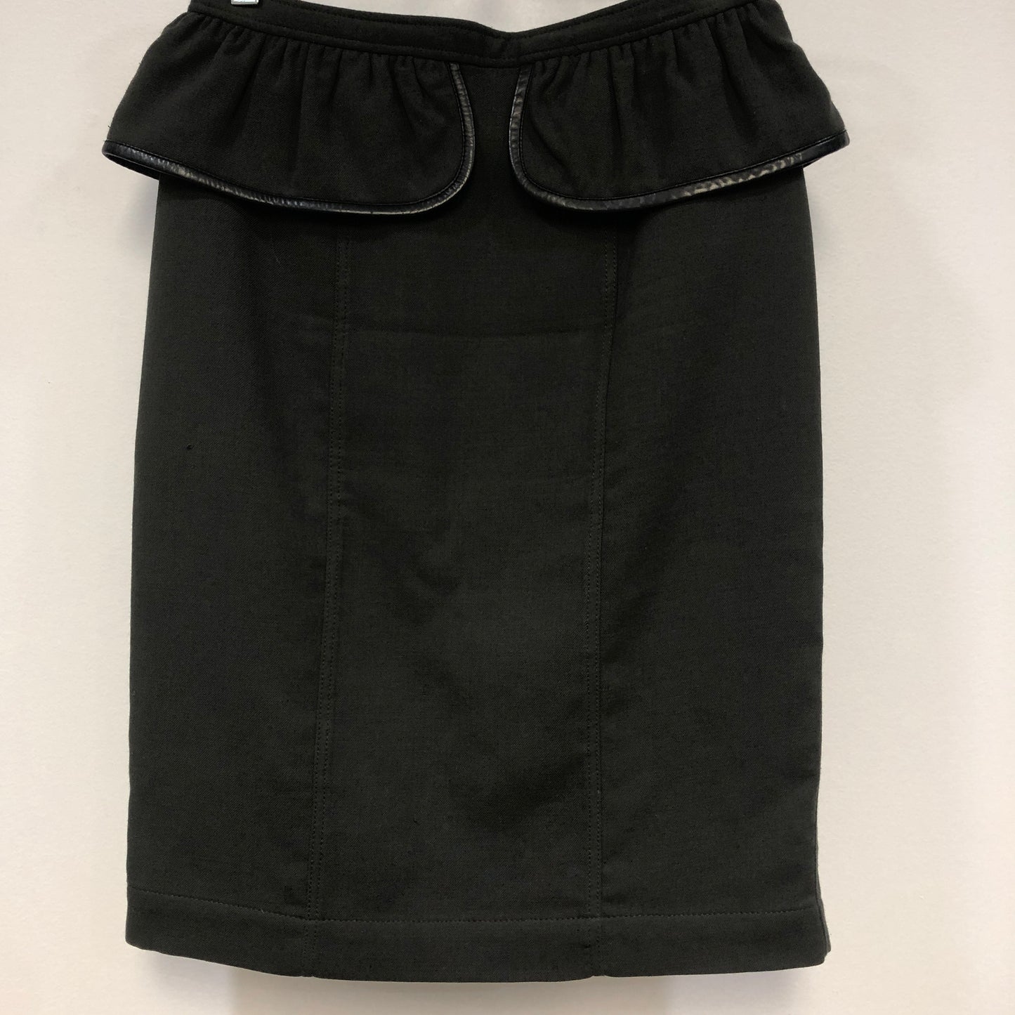 Burberry Ruffle Waist Pencil Midi Skirt Size US 6 Forest Green