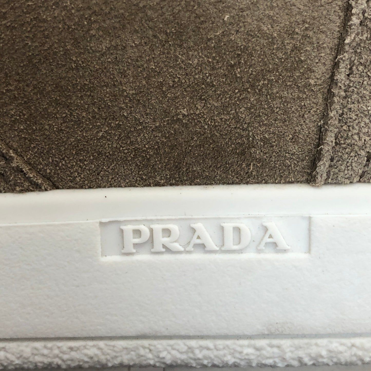 Prada Women's Shearling Lined Suede High Top Wedge Sneaker Boots 37 Beige White