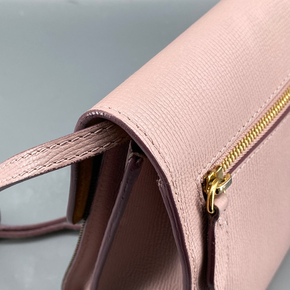 Burberry Derby Calfskin House Check Small Macken Crossbody Bag Pale Orchid