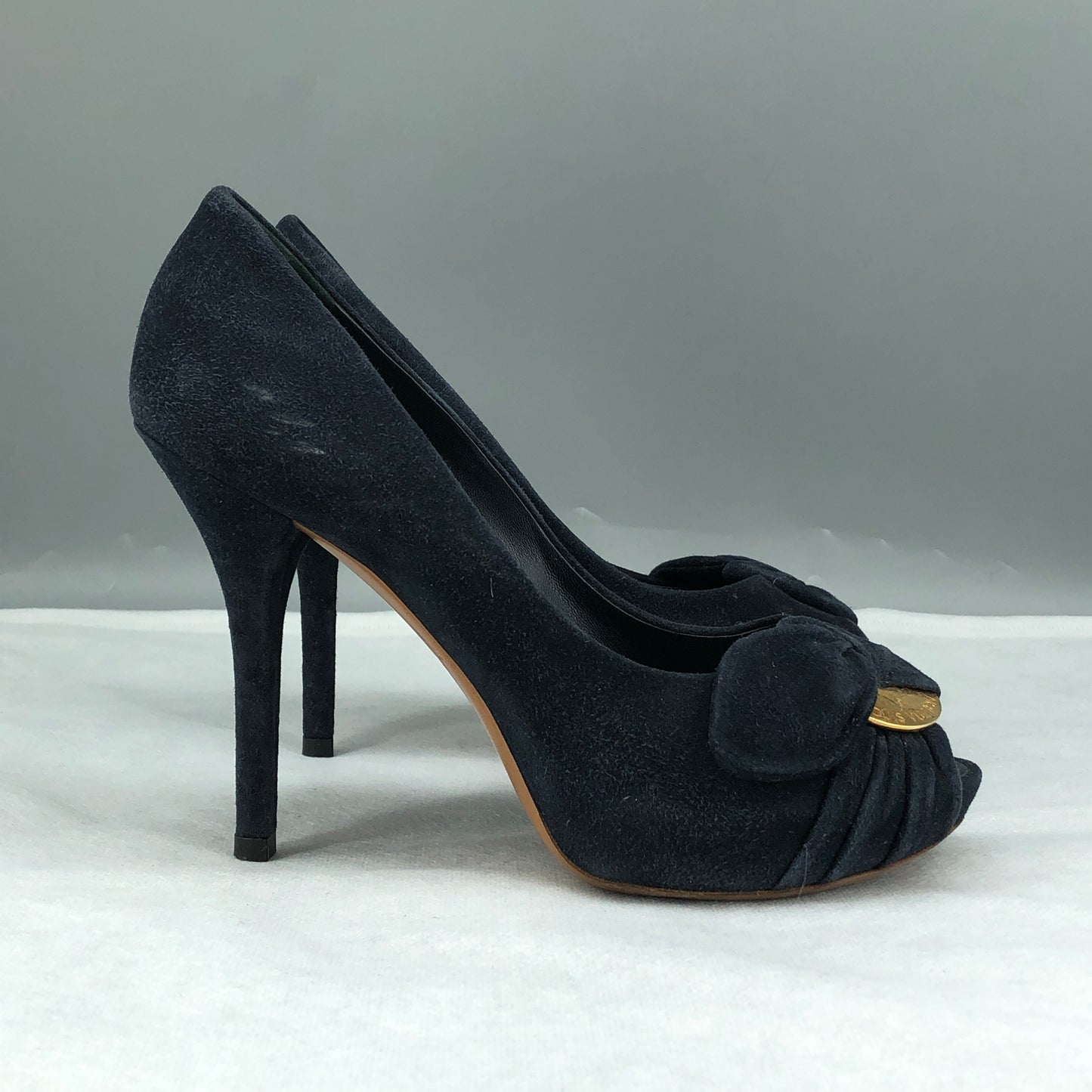 Louis Vuitton Women's Peep-Toe Heels Size 35 Navy