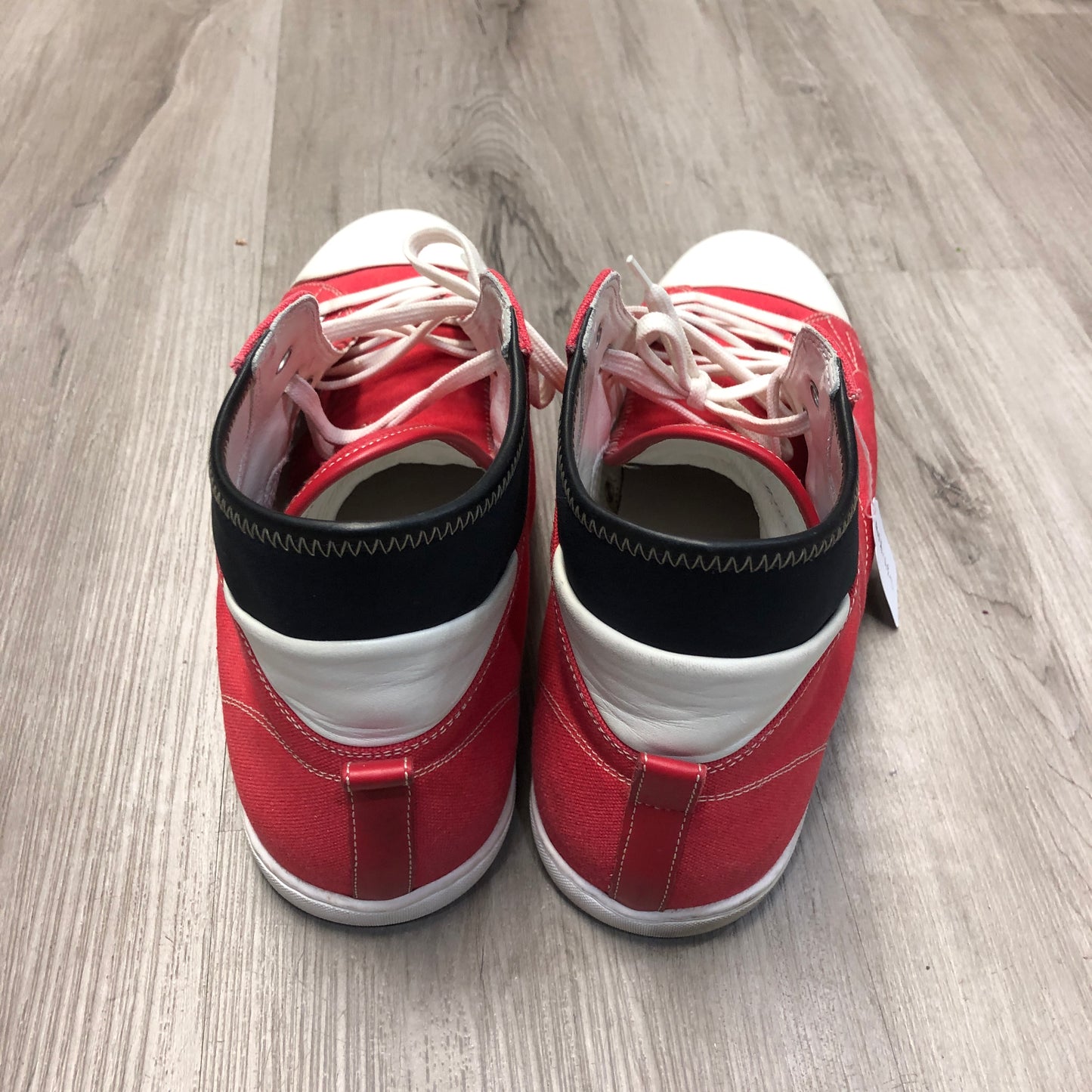 Louis Vuitton Men's Red & White High-Top Sneakers Size 9.5