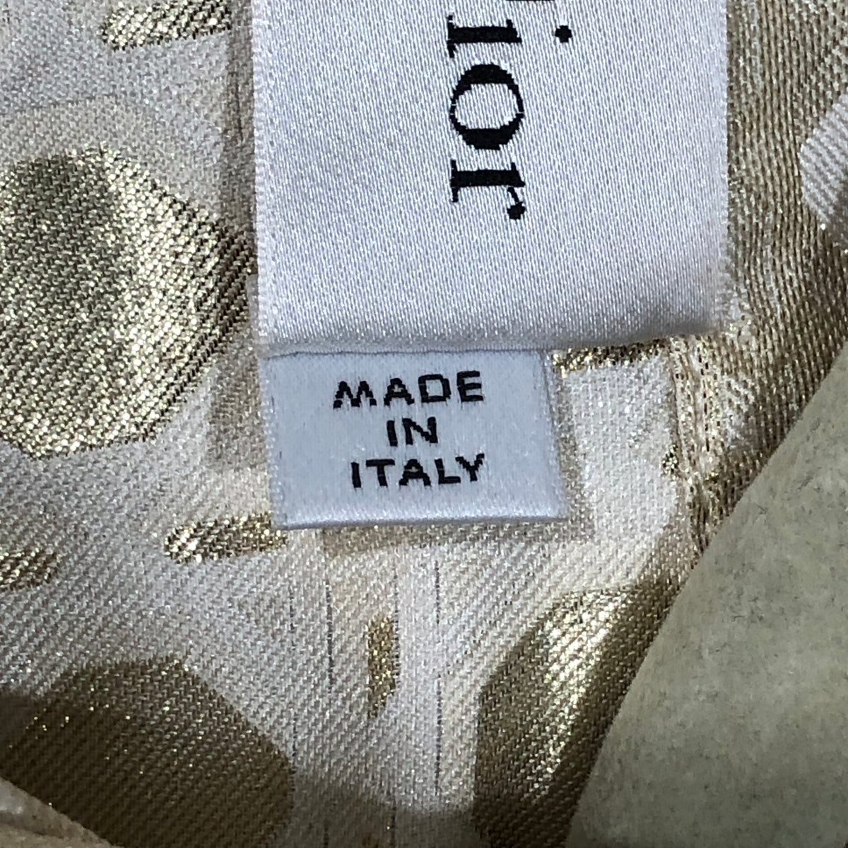 Christian Dior Gold & Beige Two Piece Shirt Wide Leg Pant Set