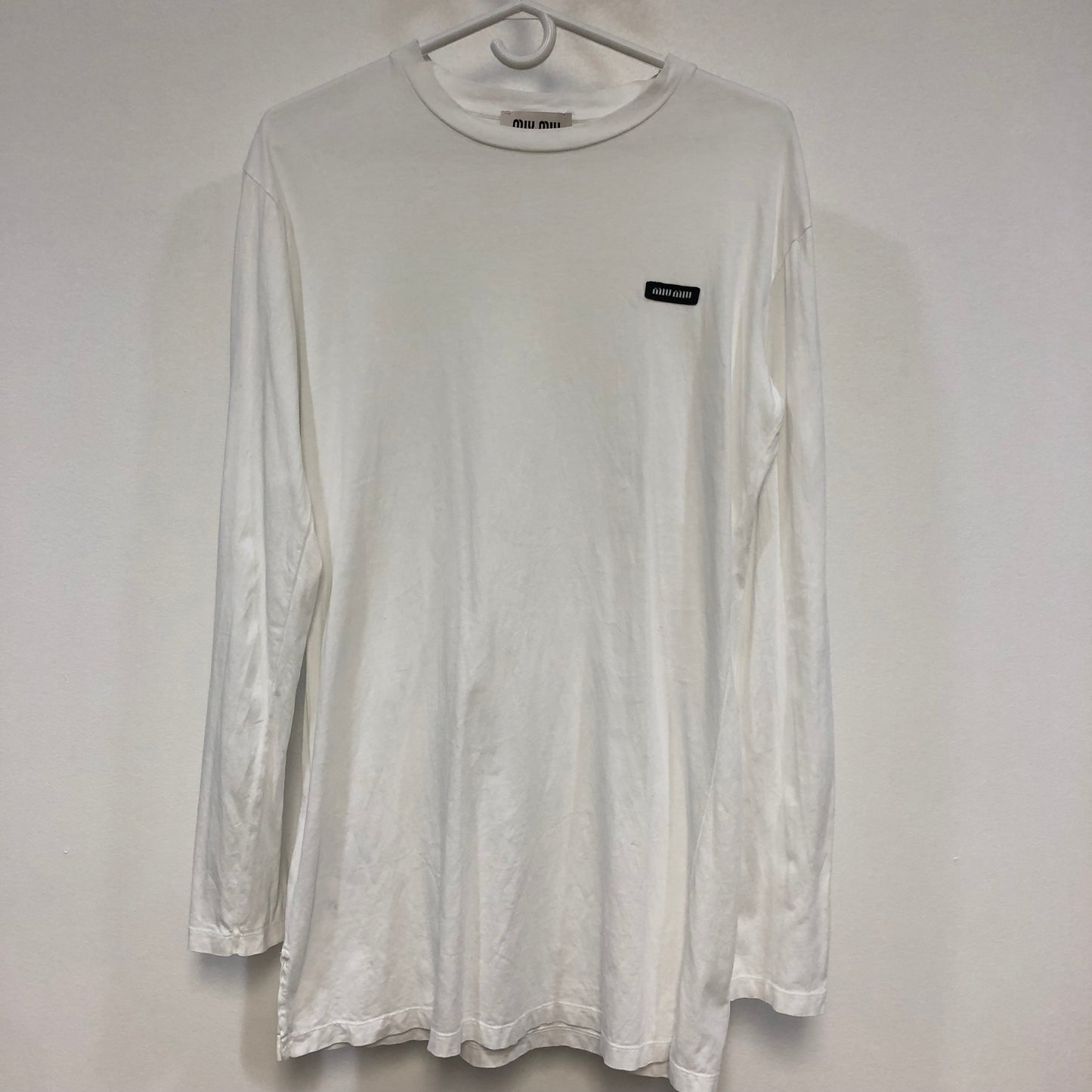 Miu Miu Long Sleeve T-Shirt White Size M