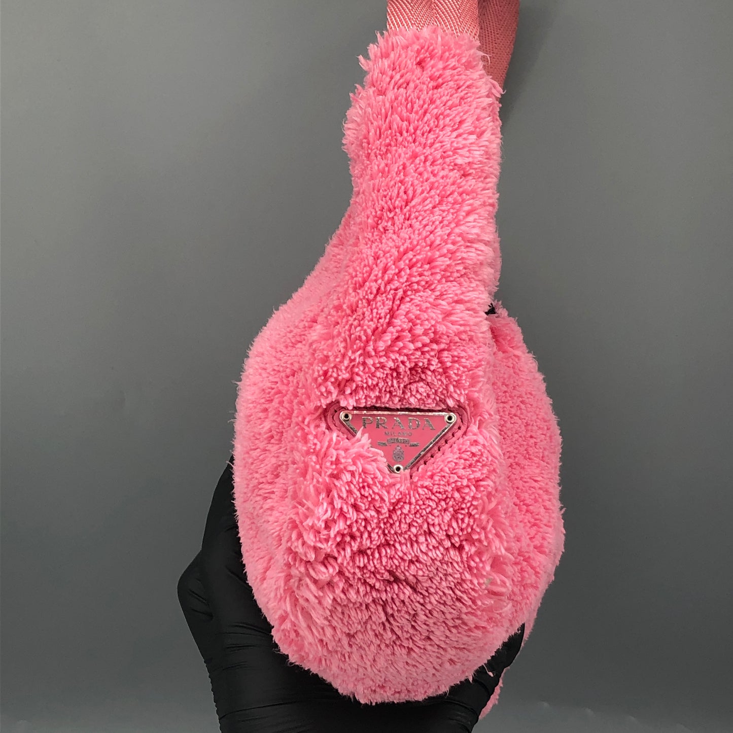 Prada Pink Fuzzy Fleece Re-Edition 2005 Shoulder Bag