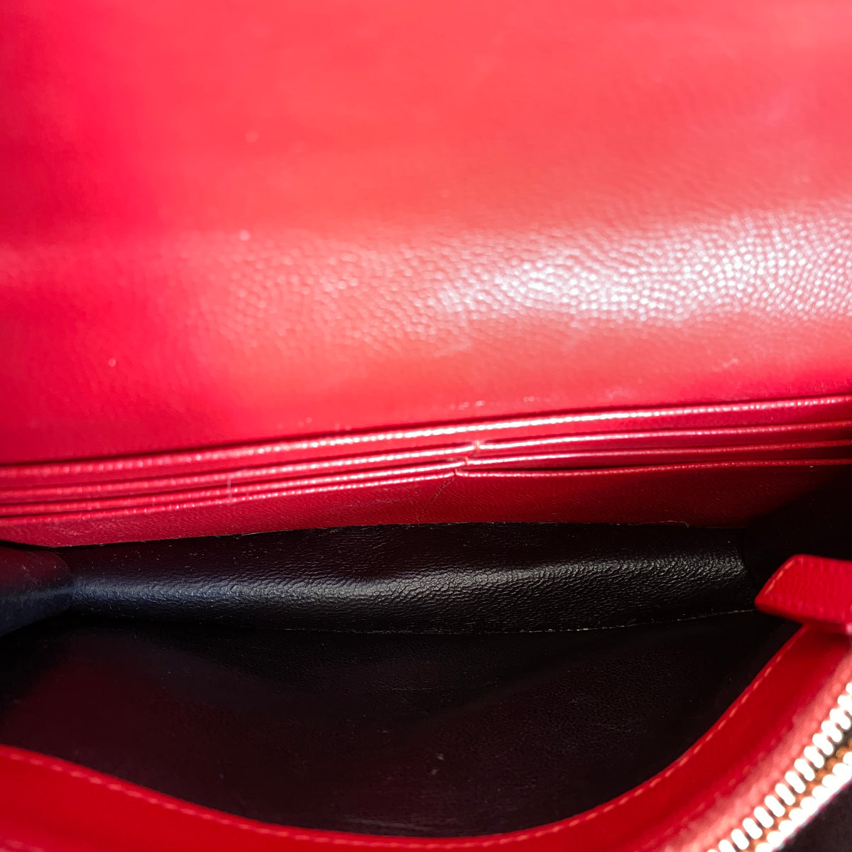 Saint Laurent Matelasse Chevron  Envelope Chain Wallet New Red