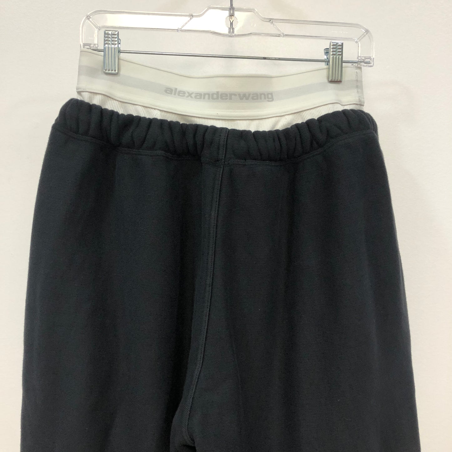 Alexander Wang Black Layered Waist Wide Leg Sweatpants Size M