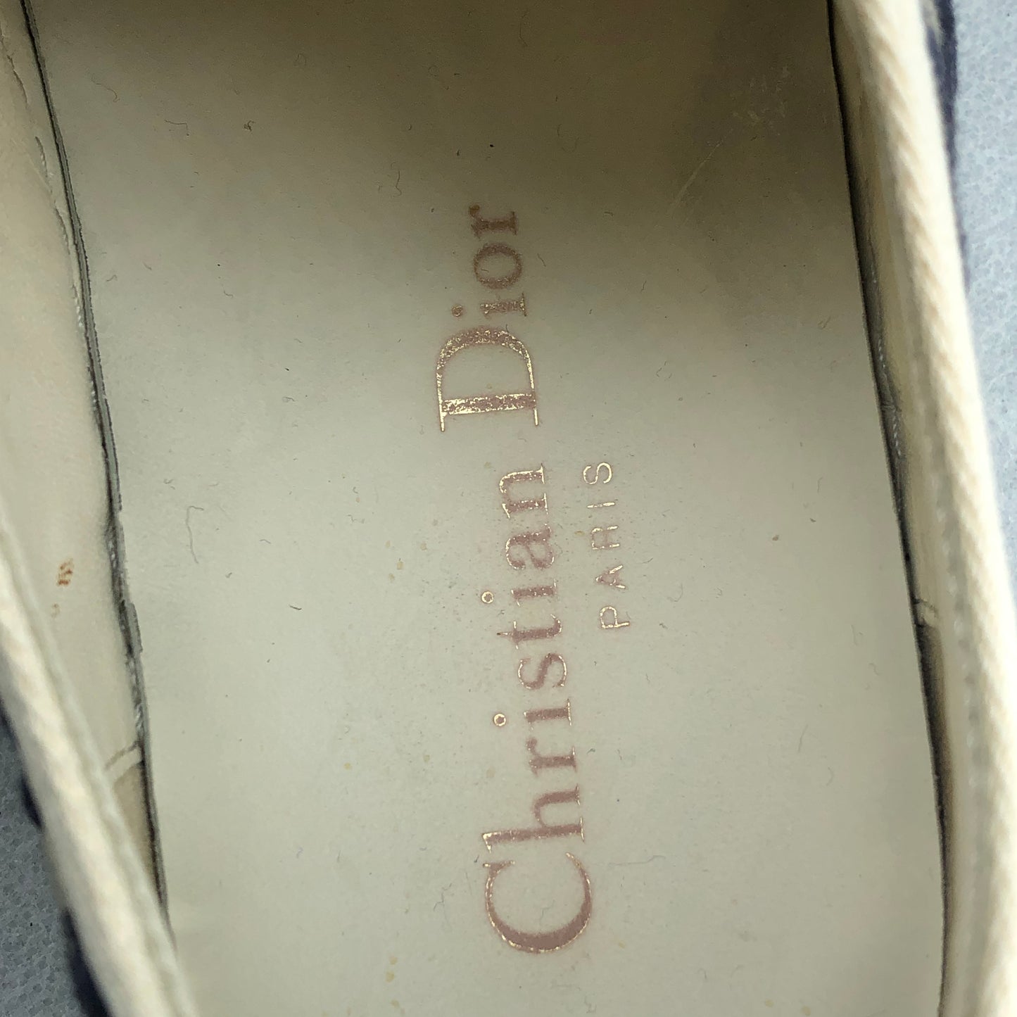 Christian Dior Women's Walk'n'Dior Oblique Canvas Sneakers Size 35 Navy/Beige