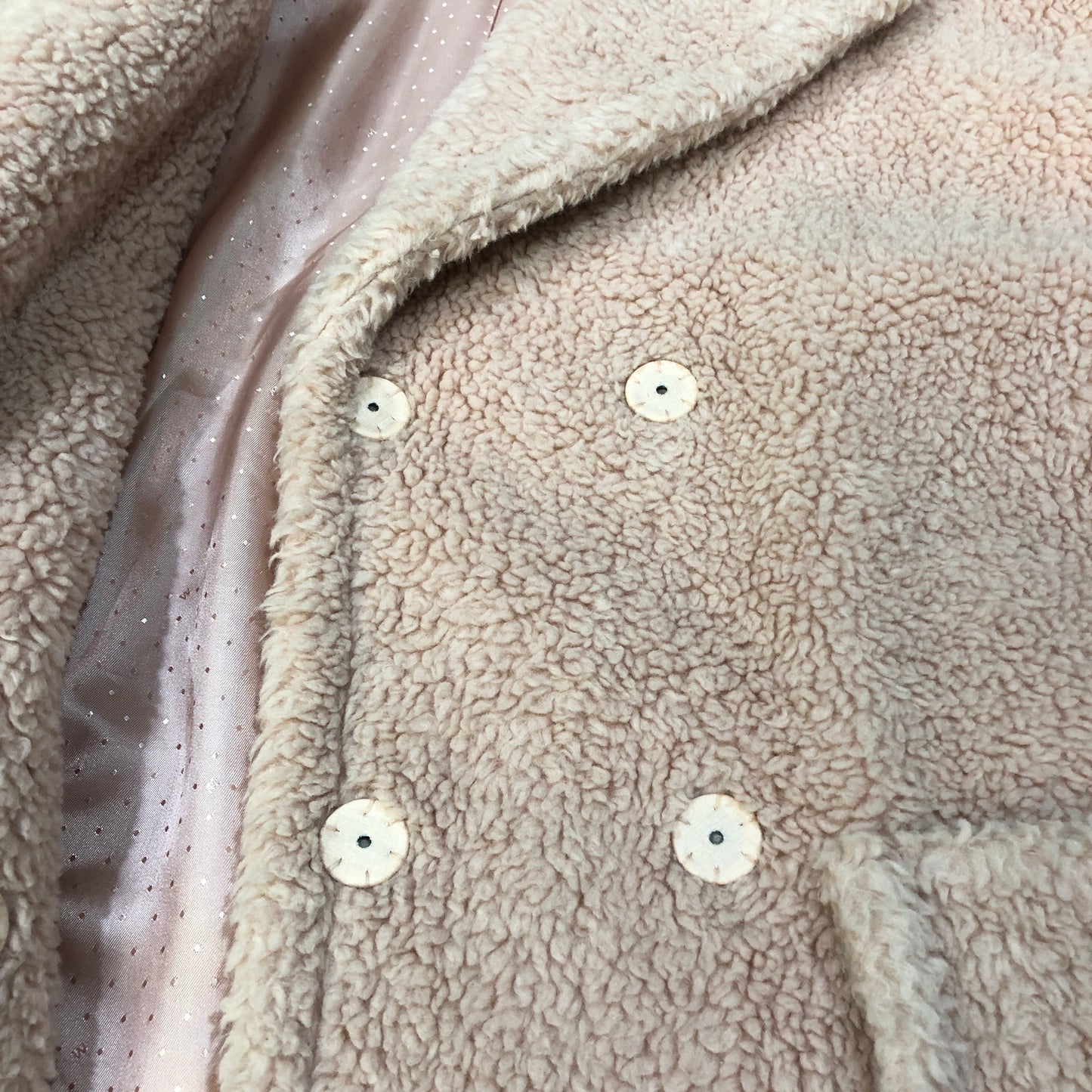Weekend Max Mara Dusty Rose Fuzzy Textured Lapel Mid-Length Coat Size 4