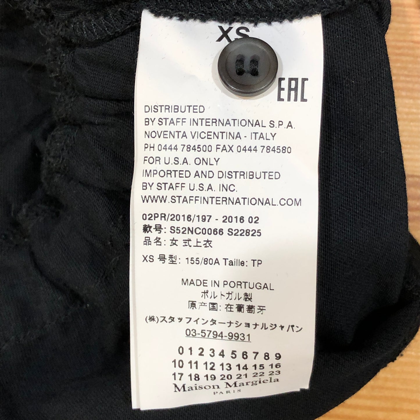Maison Margiela Black Ruched Long Sleeve Blouse Size XS