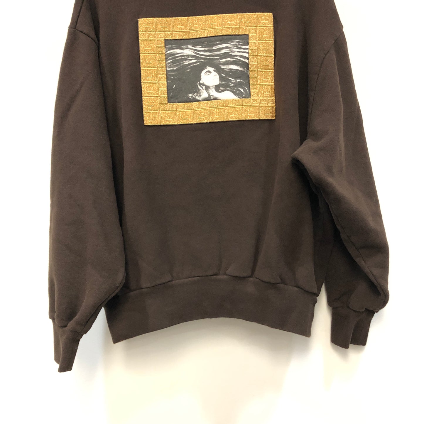 Acne Studios Brown Cotton Lovers In The Waves Print Crew Neck Sweatshirt Size L