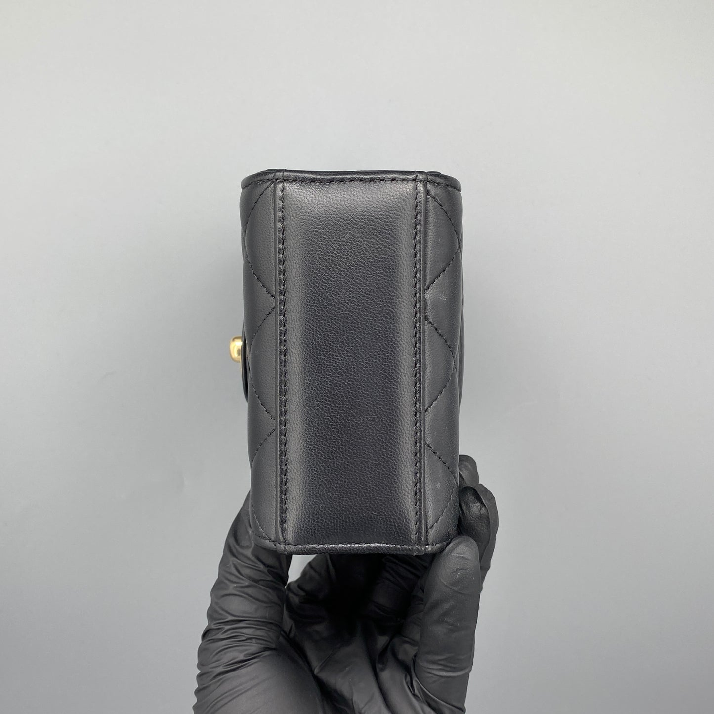 Chanel Black Quilted Lambskin Mini Phone Crossbody Bag