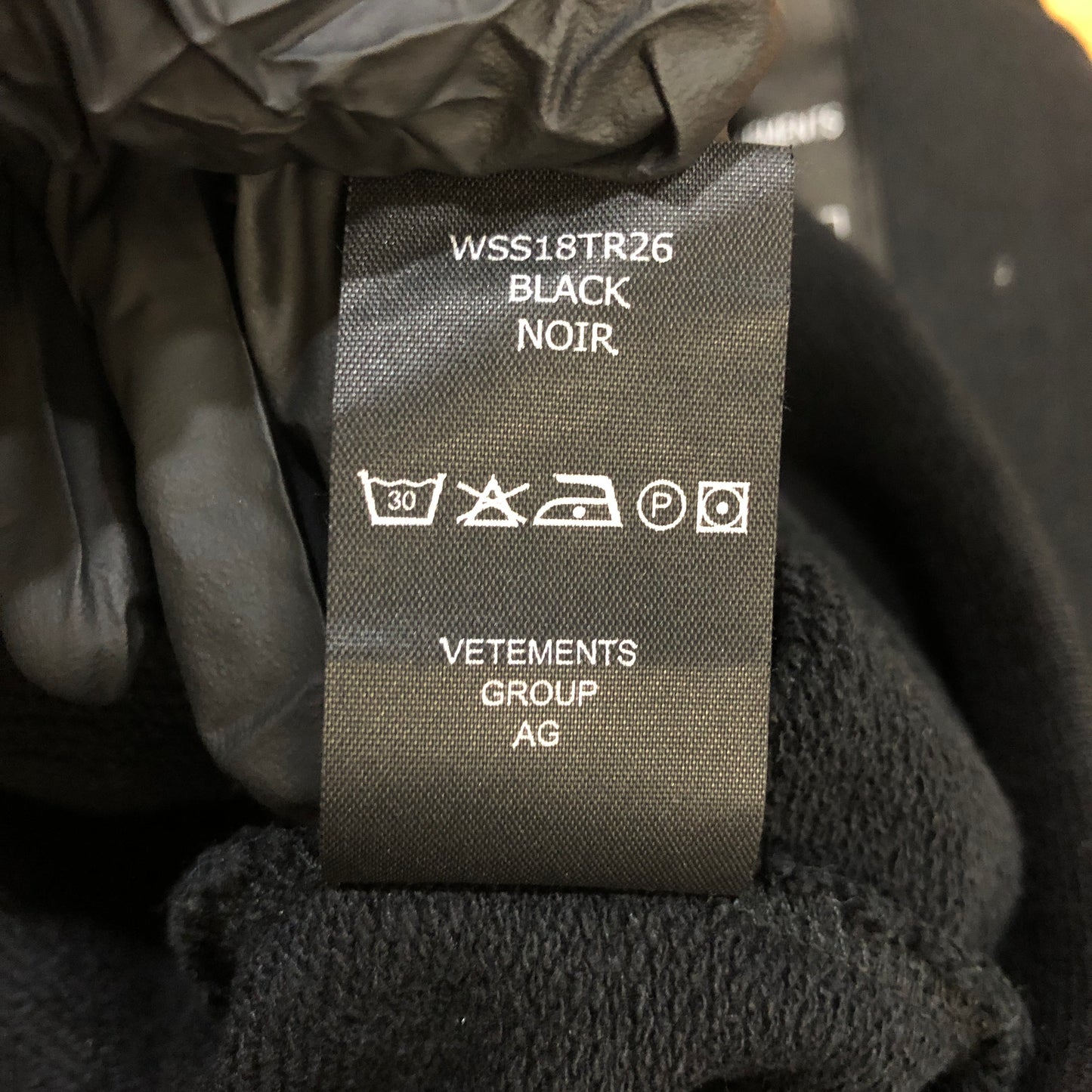 Vetements Black Logo Tape Hoodie & Track Pants Set